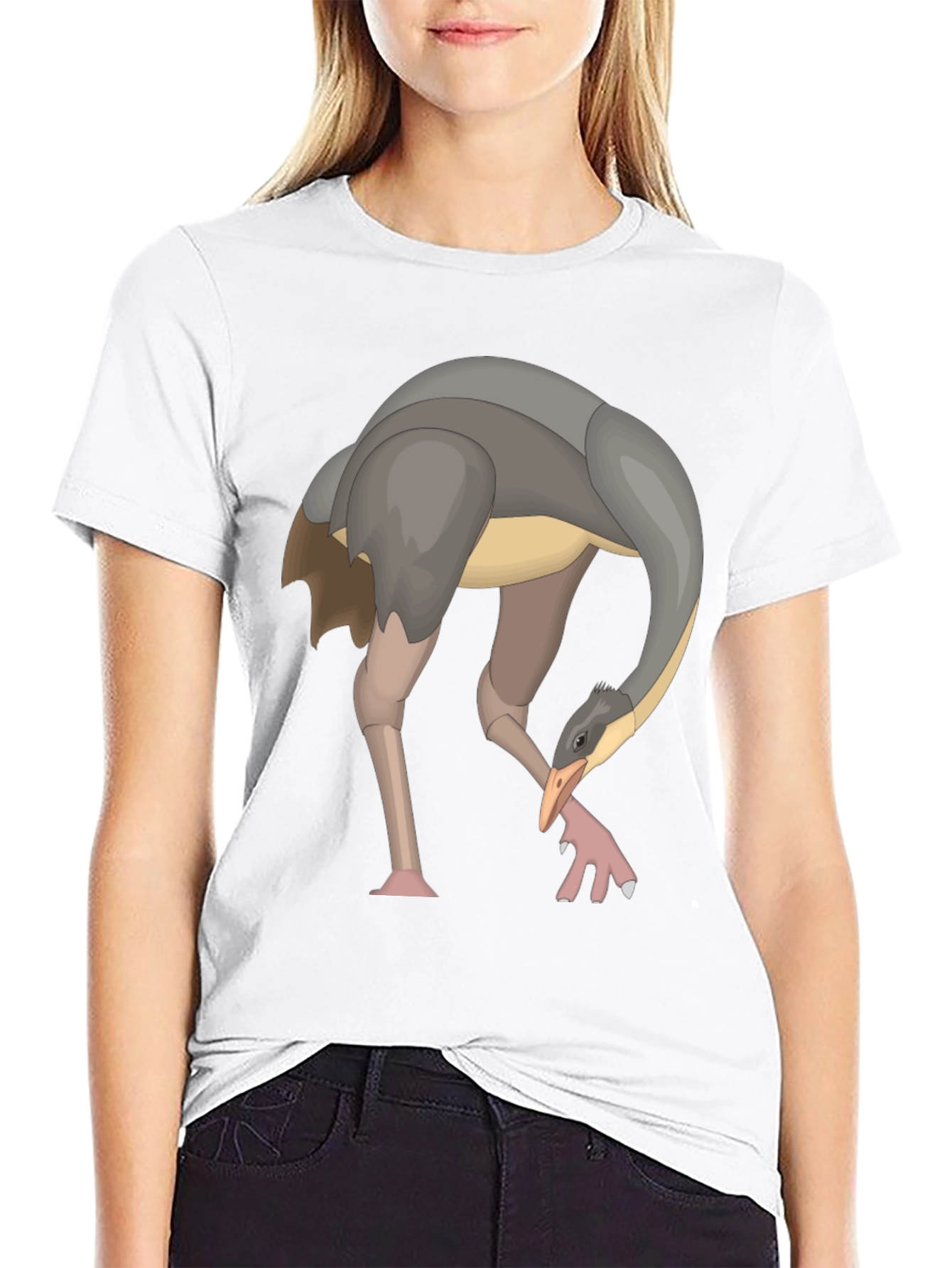 Ostrich Graphic Black T-Shirt