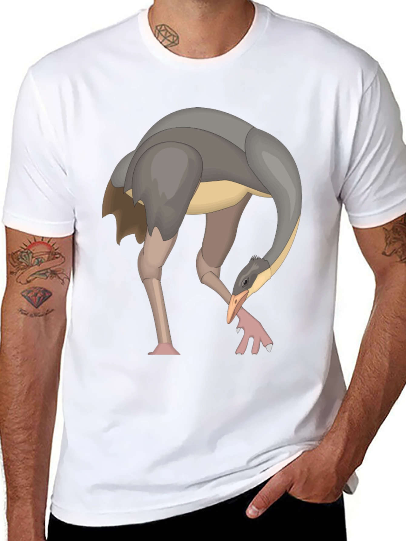 Ostrich Graphic Black T-Shirt