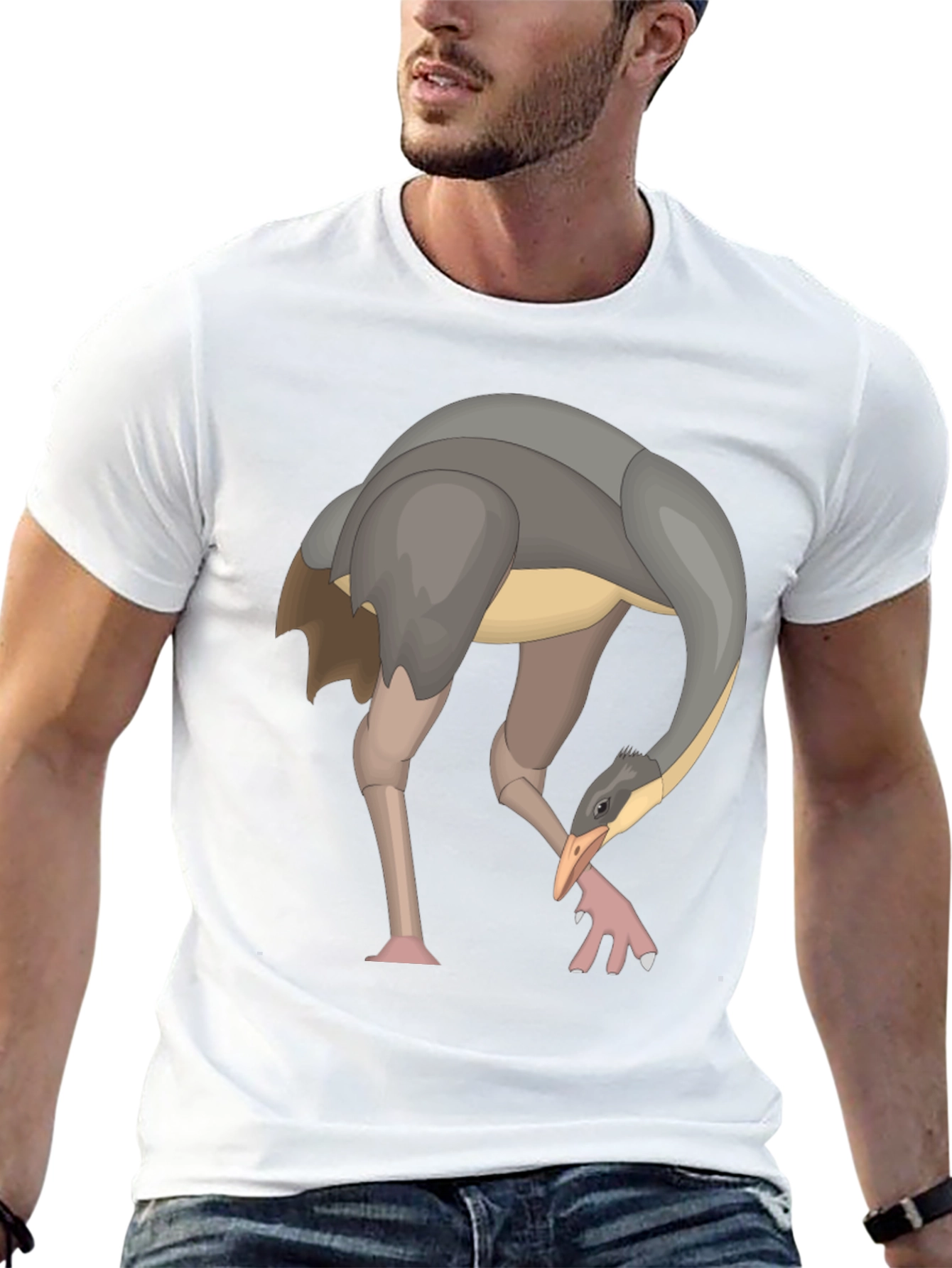 Ostrich Graphic Black T-Shirt