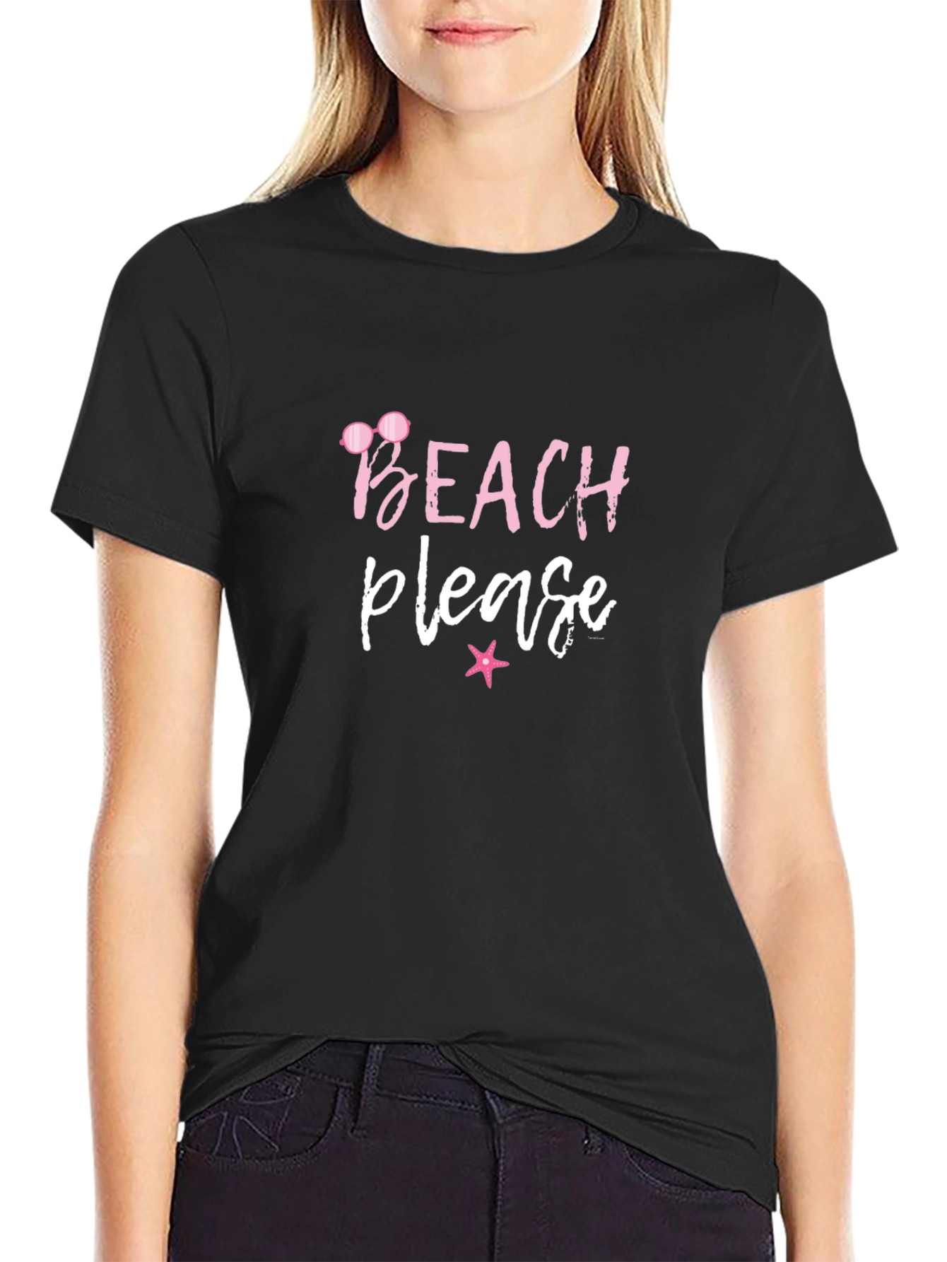 Beach Please Black T-Shirt