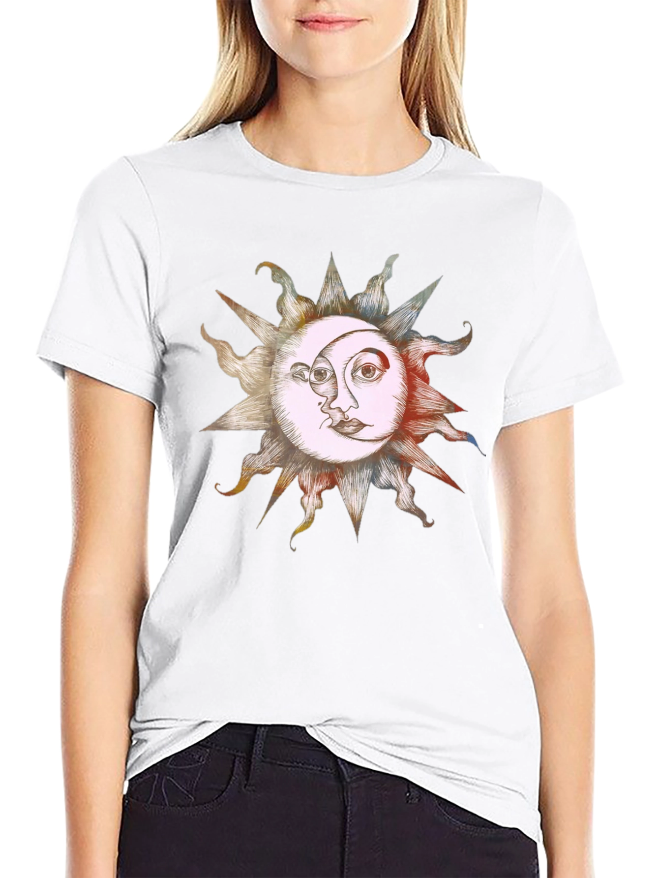 Sun & Moon Graphic Tee - Celestial Harmony