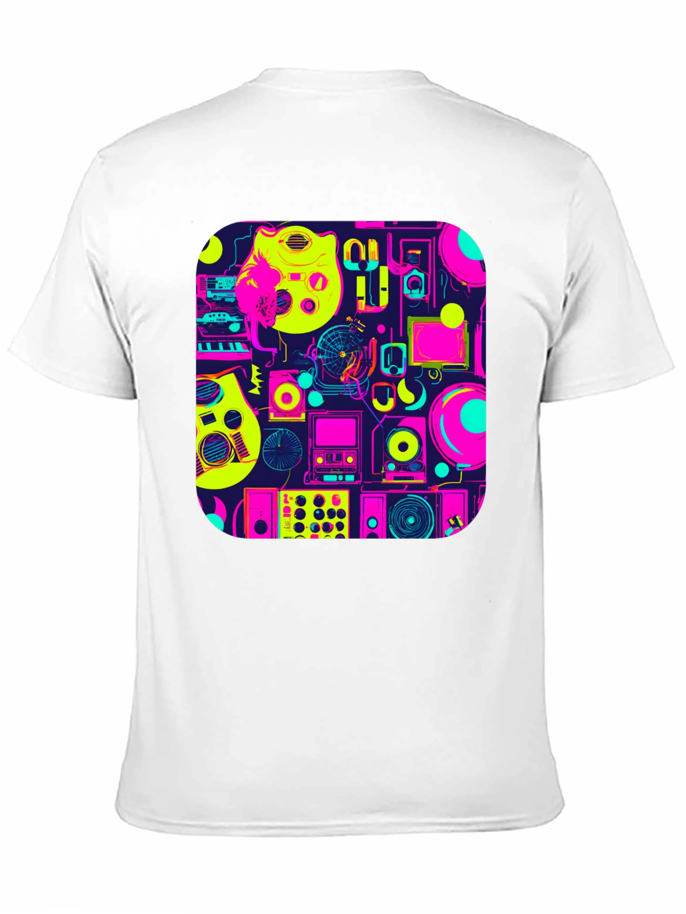 Retro Music Gear Graphic Tee - Black