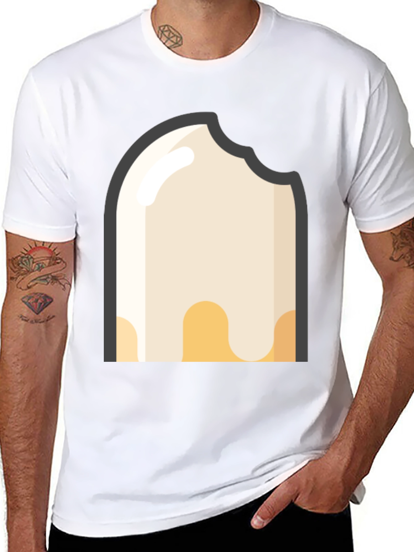 Bitten Ice Cream Black T-Shirt