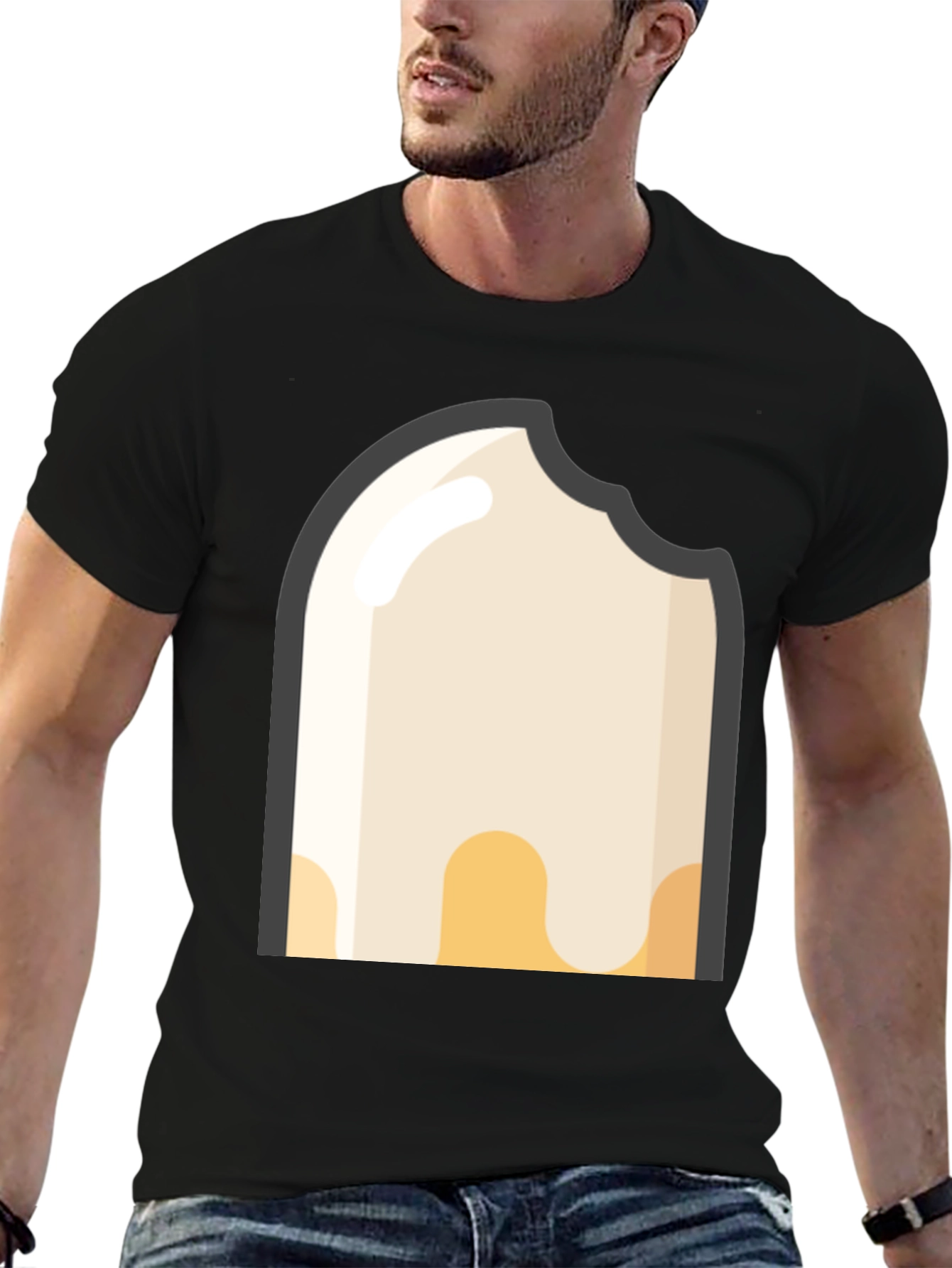 Bitten Ice Cream Black T-Shirt