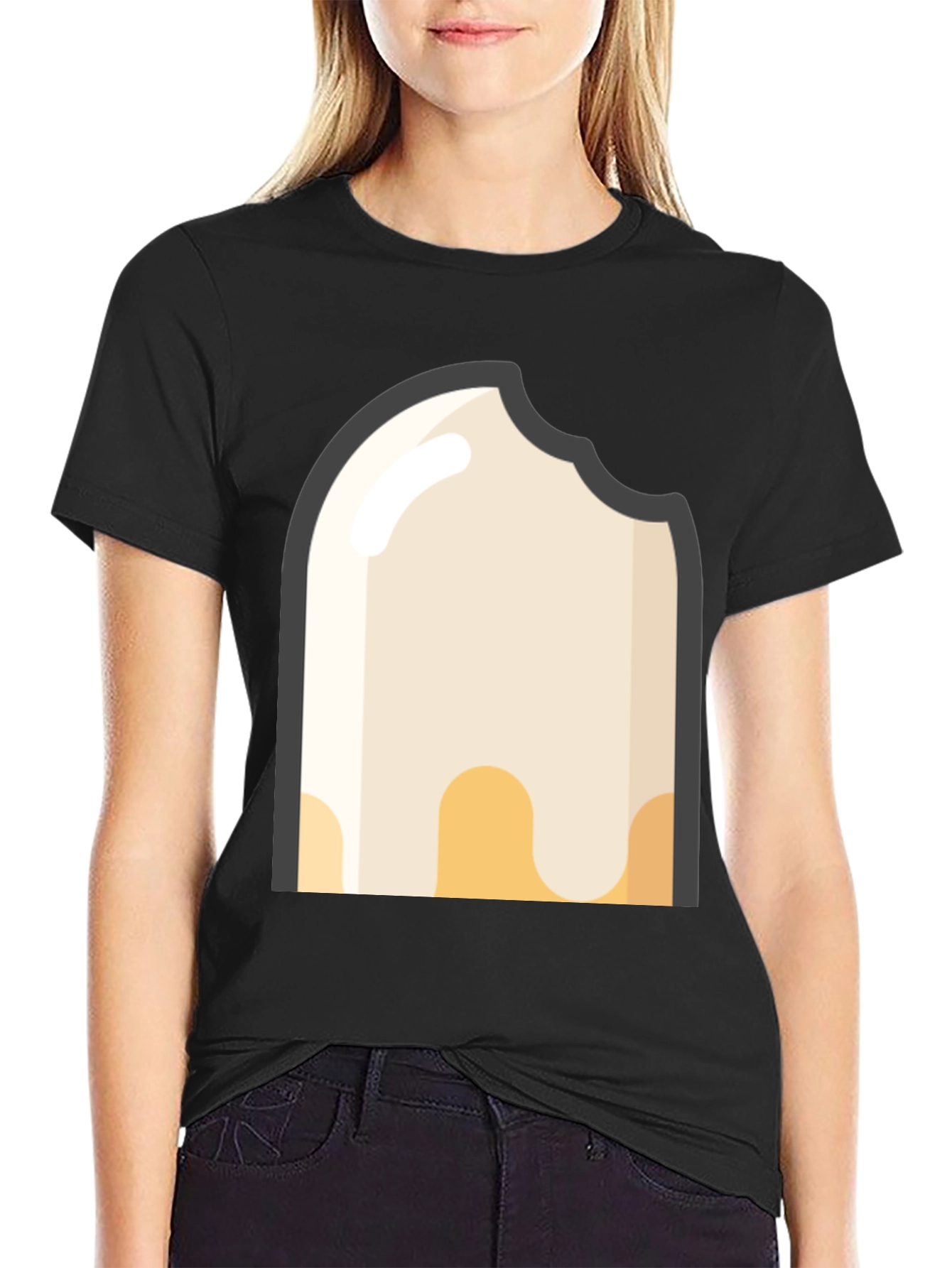 Bitten Ice Cream Black T-Shirt