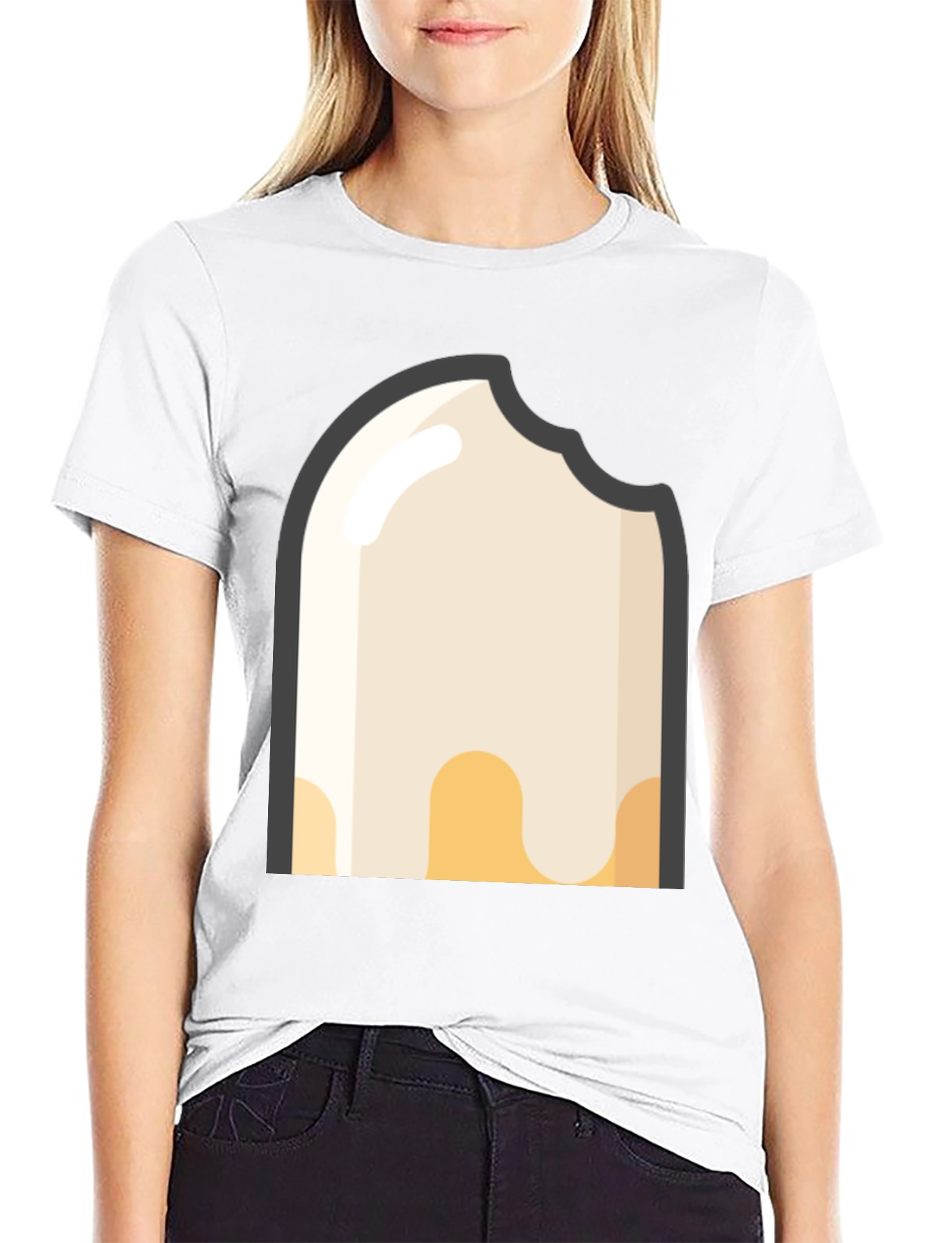 Bitten Ice Cream Black T-Shirt