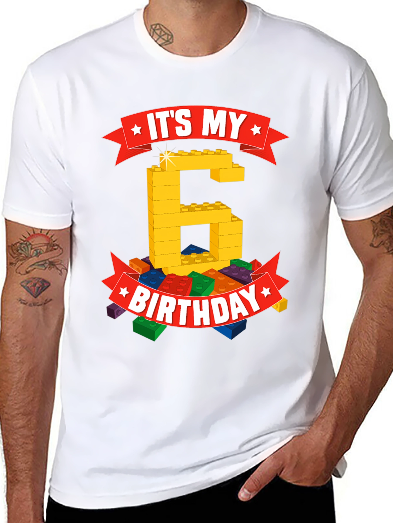 6th Birthday Lego Bricks T-Shirt