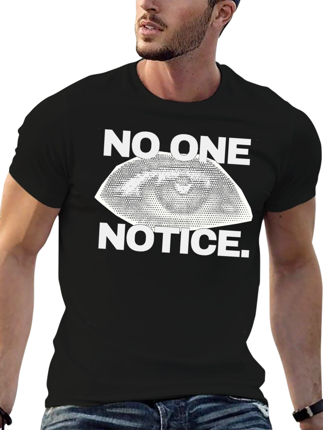 No One Notice Eye Graphic Black T-Shirt