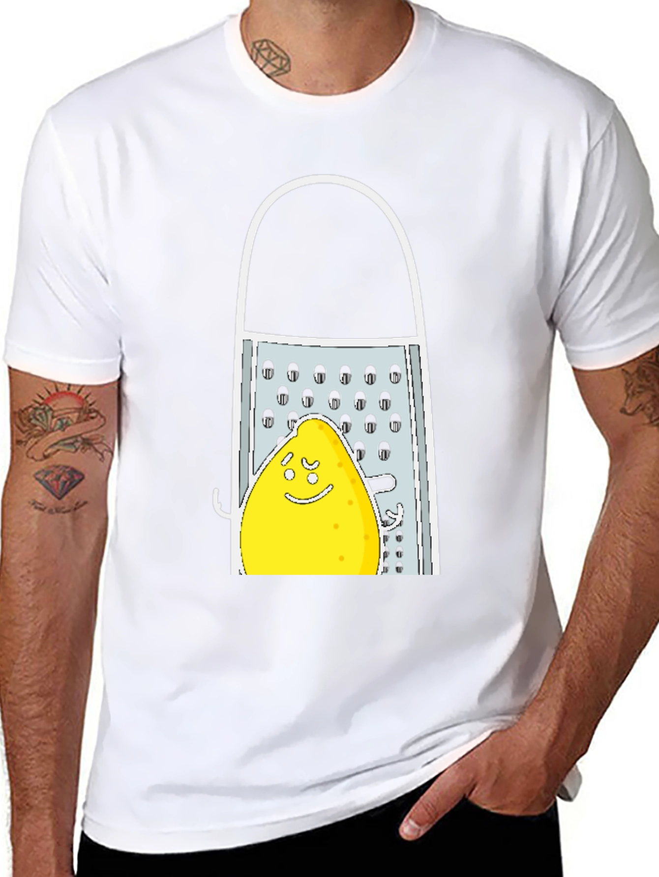 Funny Lemon vs Grater Graphic Tee - Novelty Shirt