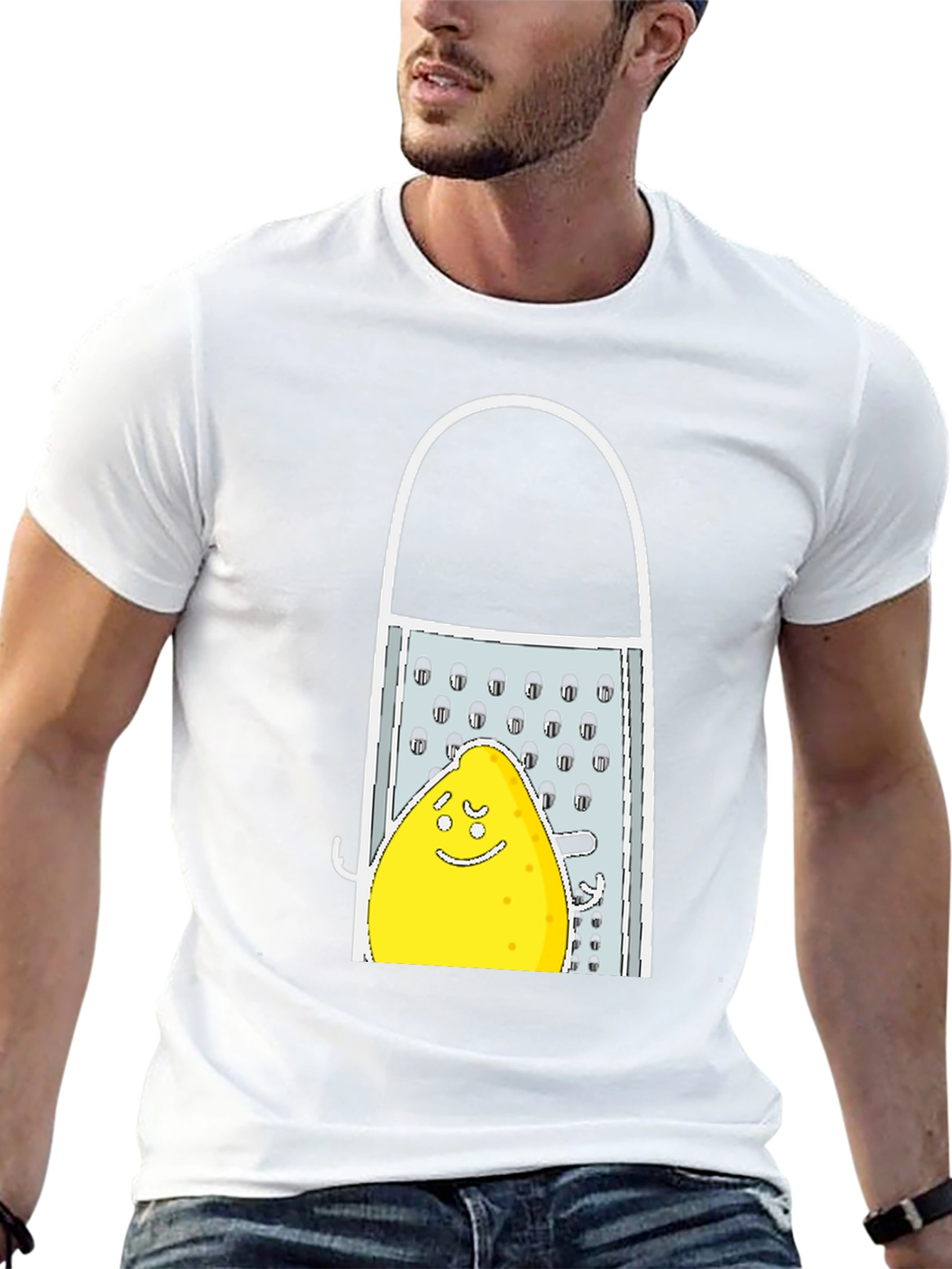 Funny Lemon vs Grater Graphic Tee - Novelty Shirt