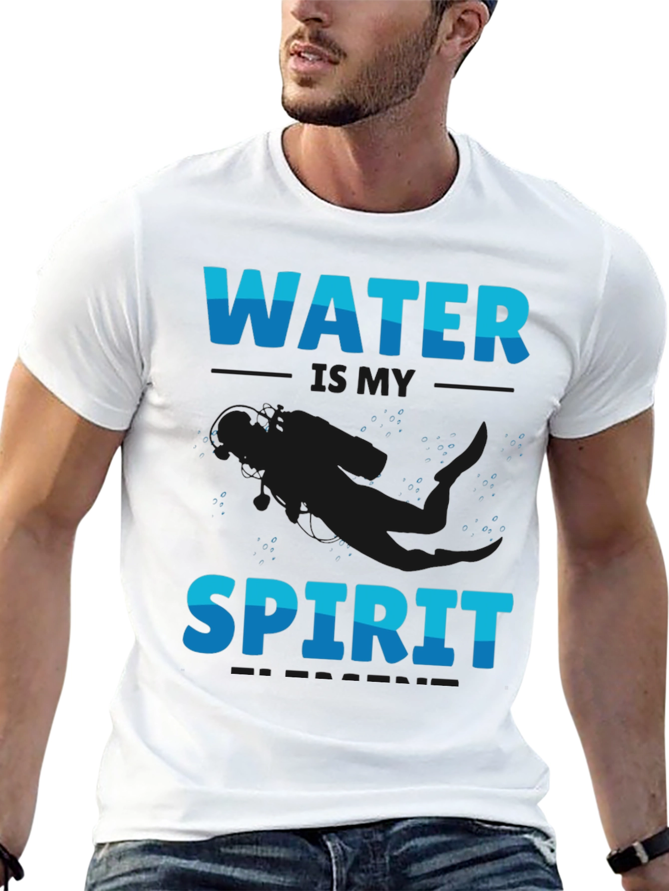 Water is My Spirit Black T-Shirt