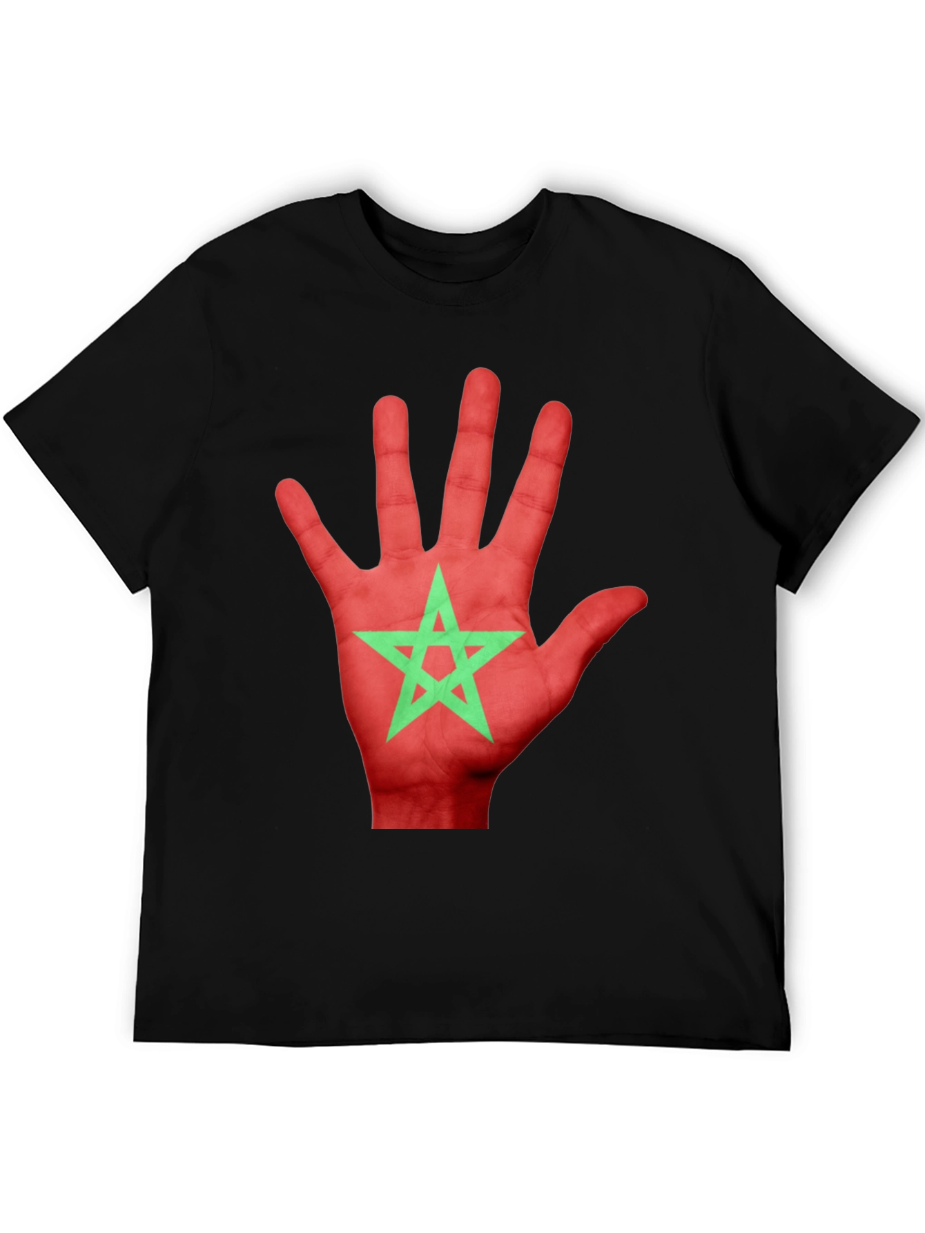 Morocco Flag Hand Print T-Shirt