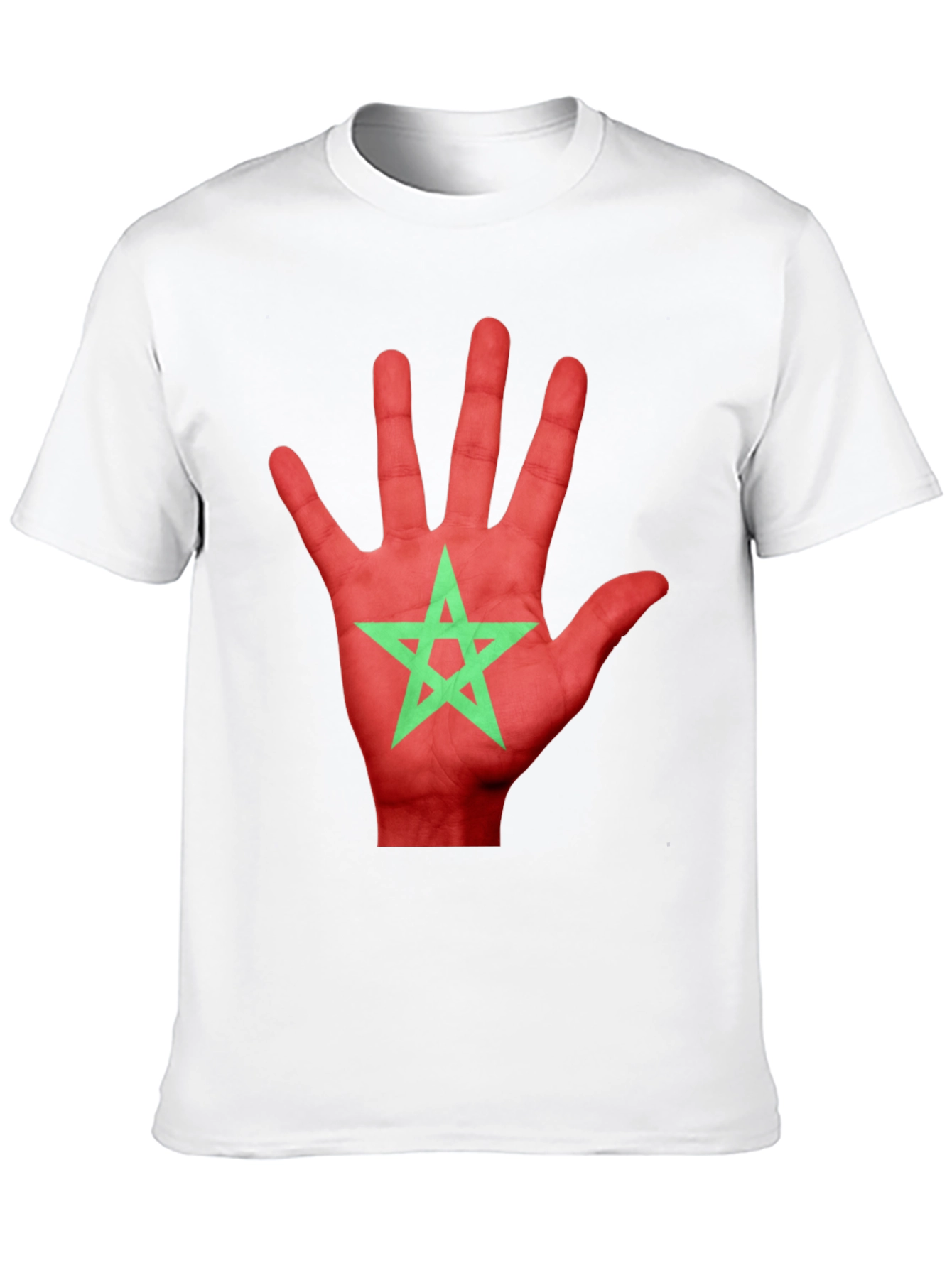 Morocco Flag Hand Print T-Shirt