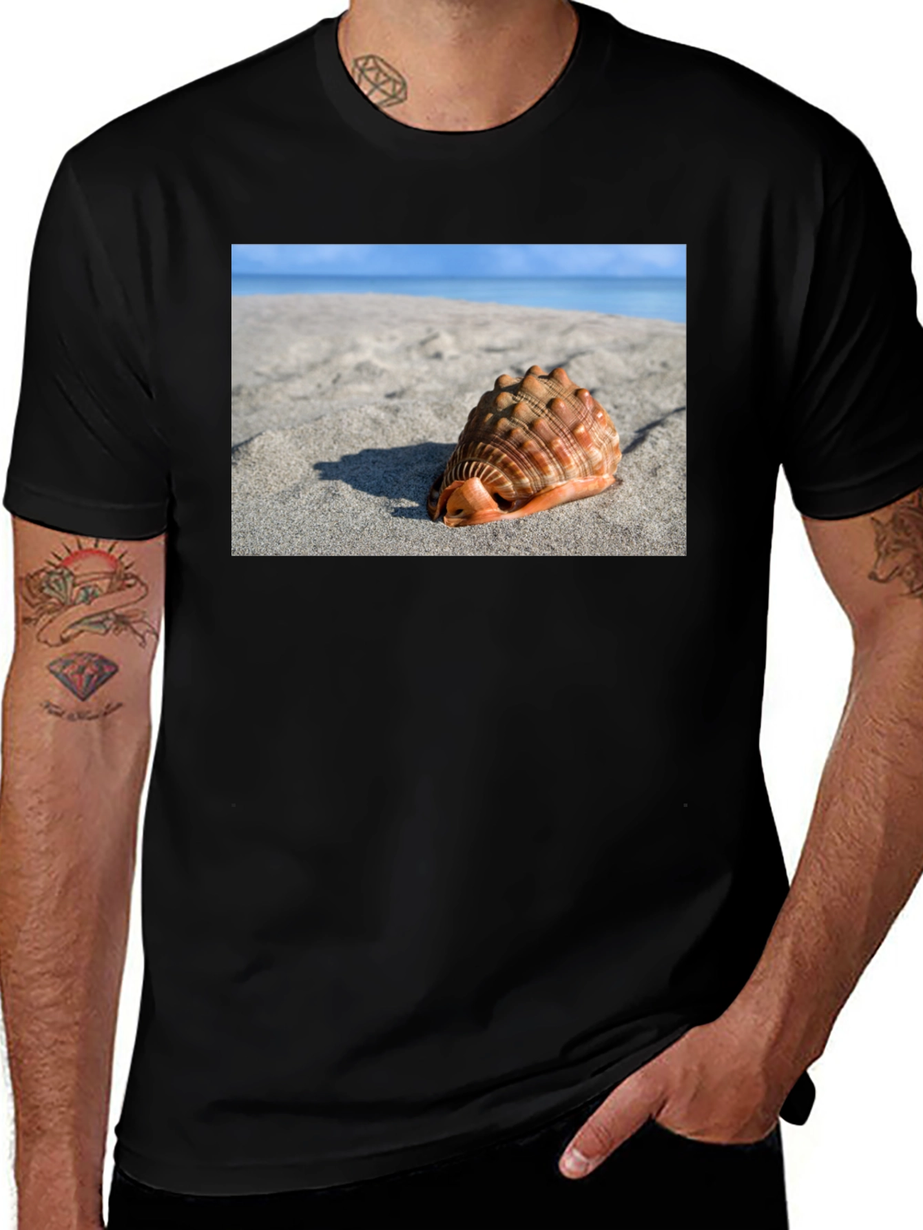 Seashell Beach Graphic Tee - Coastal Style