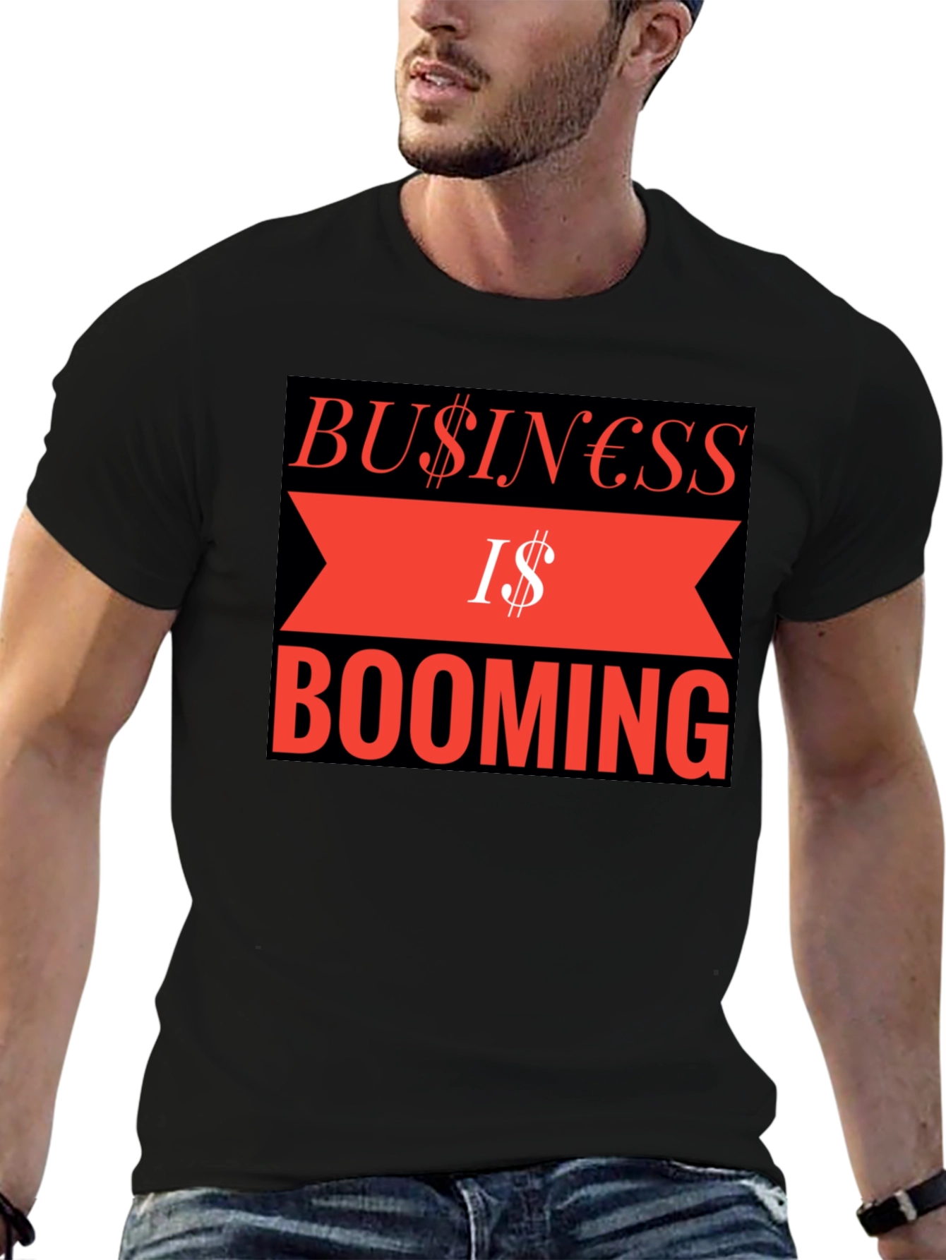Business is Booming Graphic Tee - Black