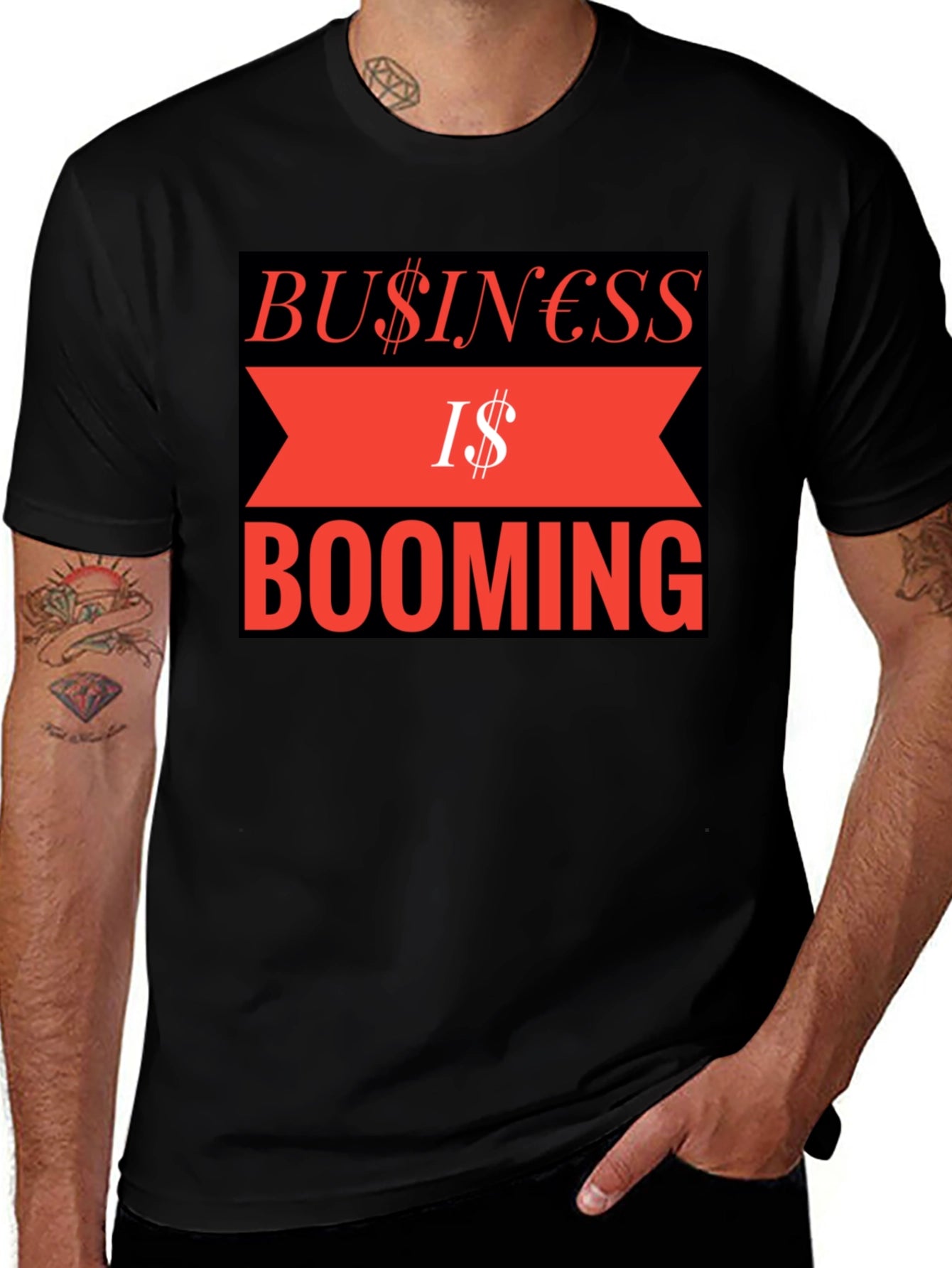 Business is Booming Graphic Tee - Black