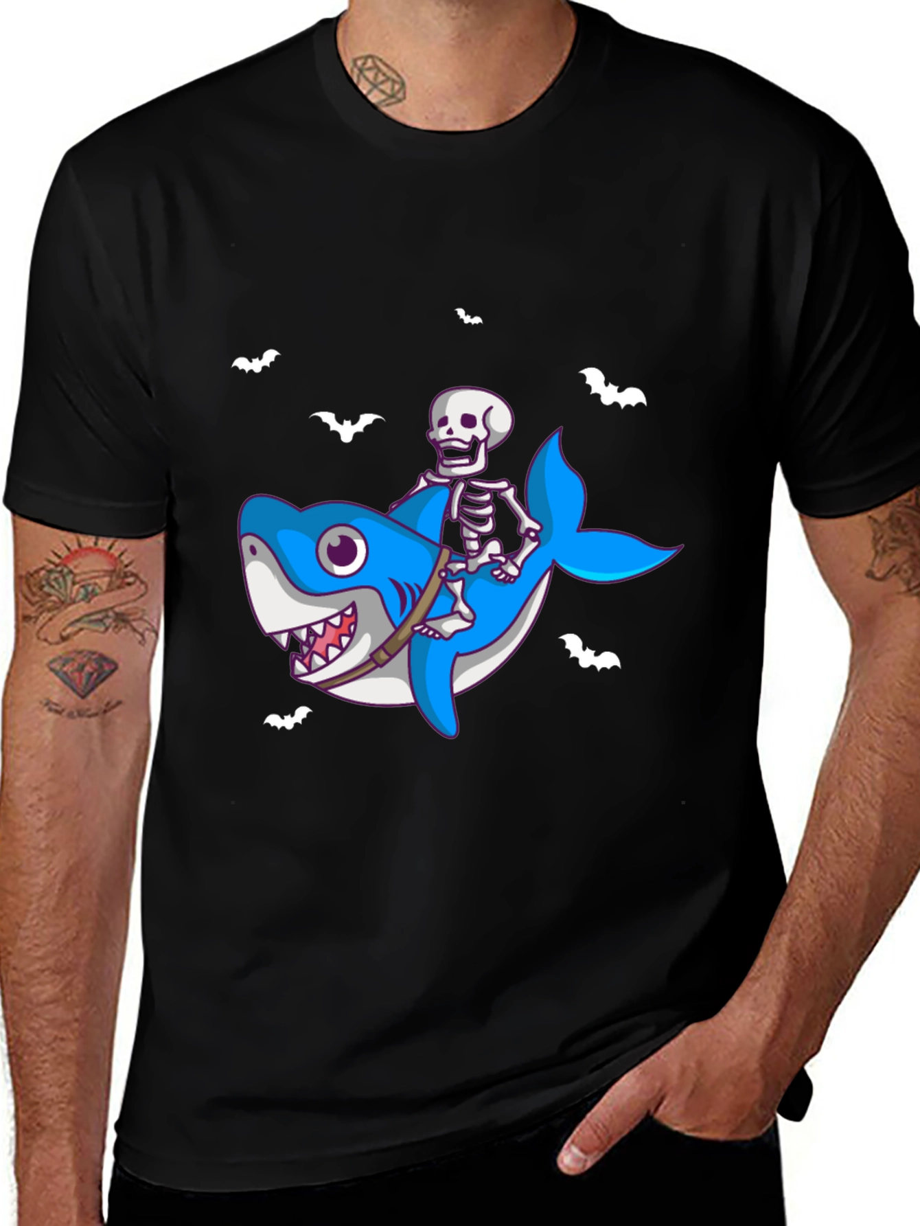 Skeleton Shark Rider T-Shirt