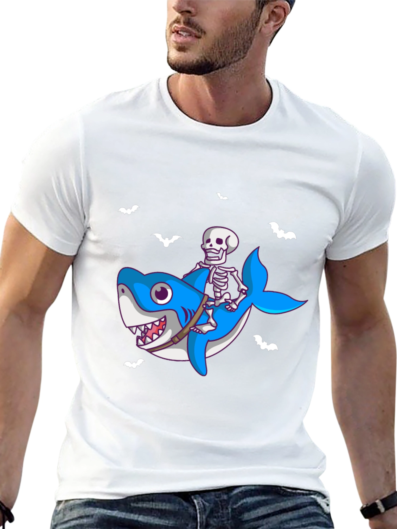 Skeleton Shark Rider T-Shirt