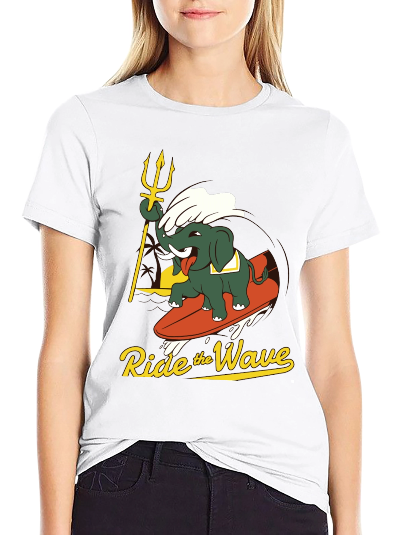 Ride the Wave Elephant Graphic Tee