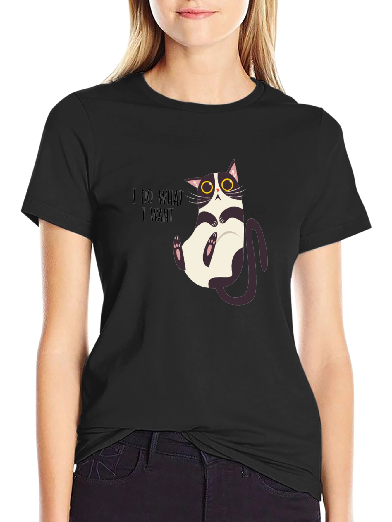 I Do What I Want Funny Cat Graphic Tee