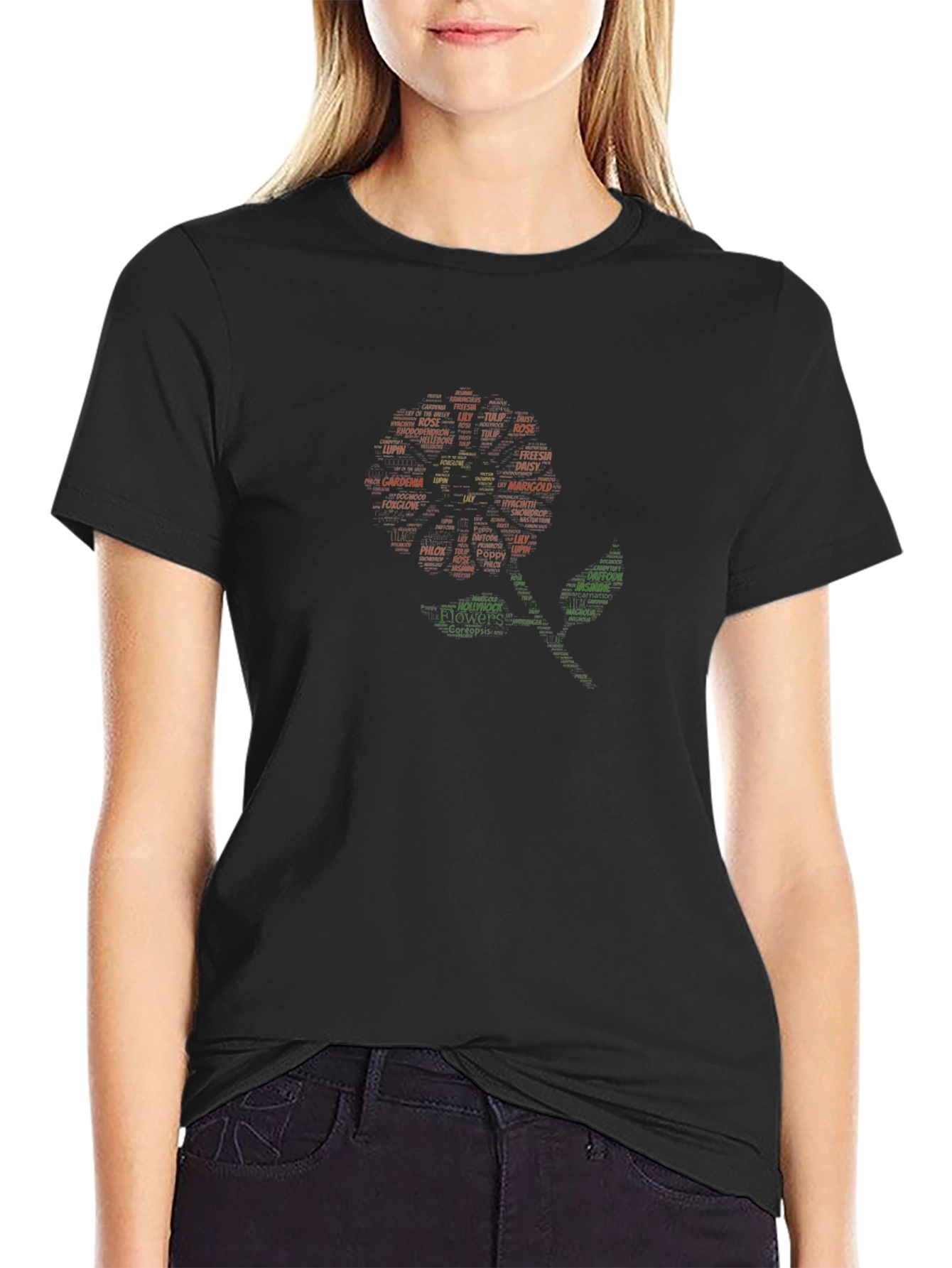 Floral Word Art T-Shirt