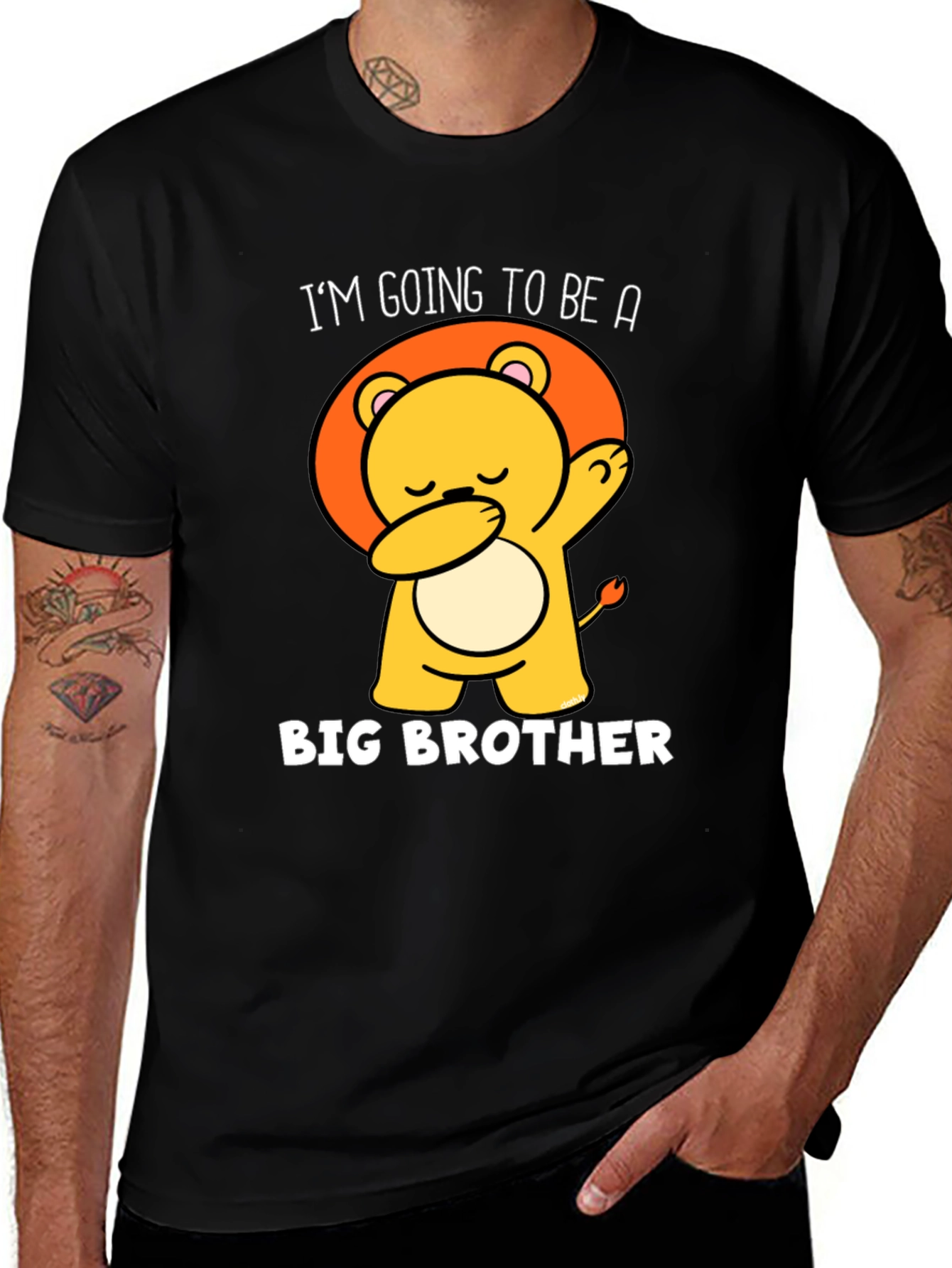 Big Brother Lion Graphic Tee - Black