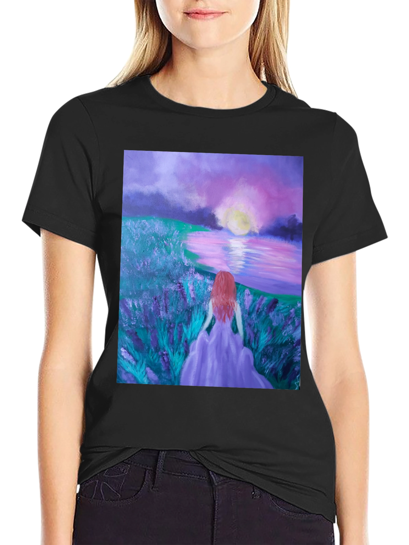 Woman by Lavender Lake T-Shirt