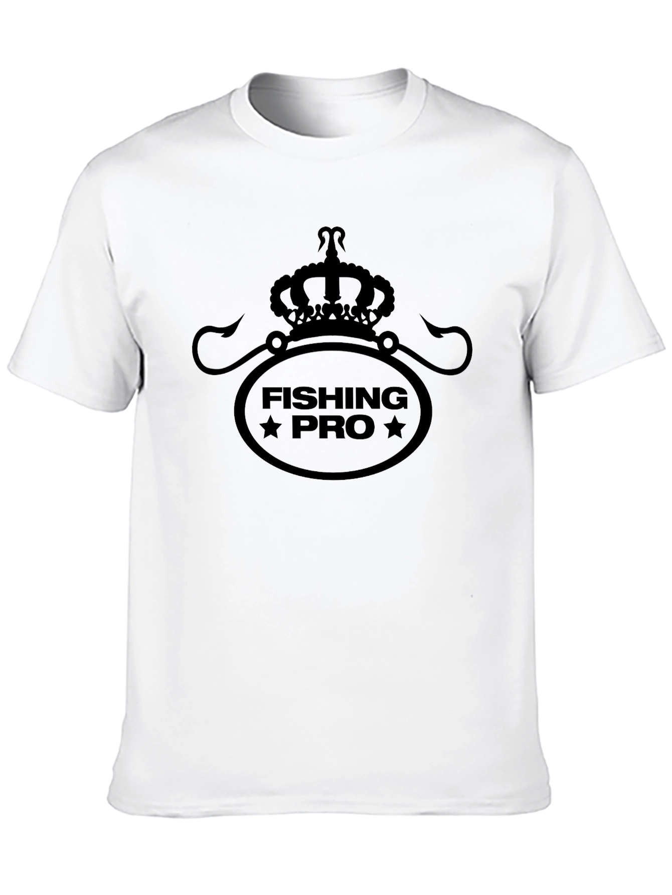 Fishing Pro Graphic T-Shirt - Black Crew Neck Tee