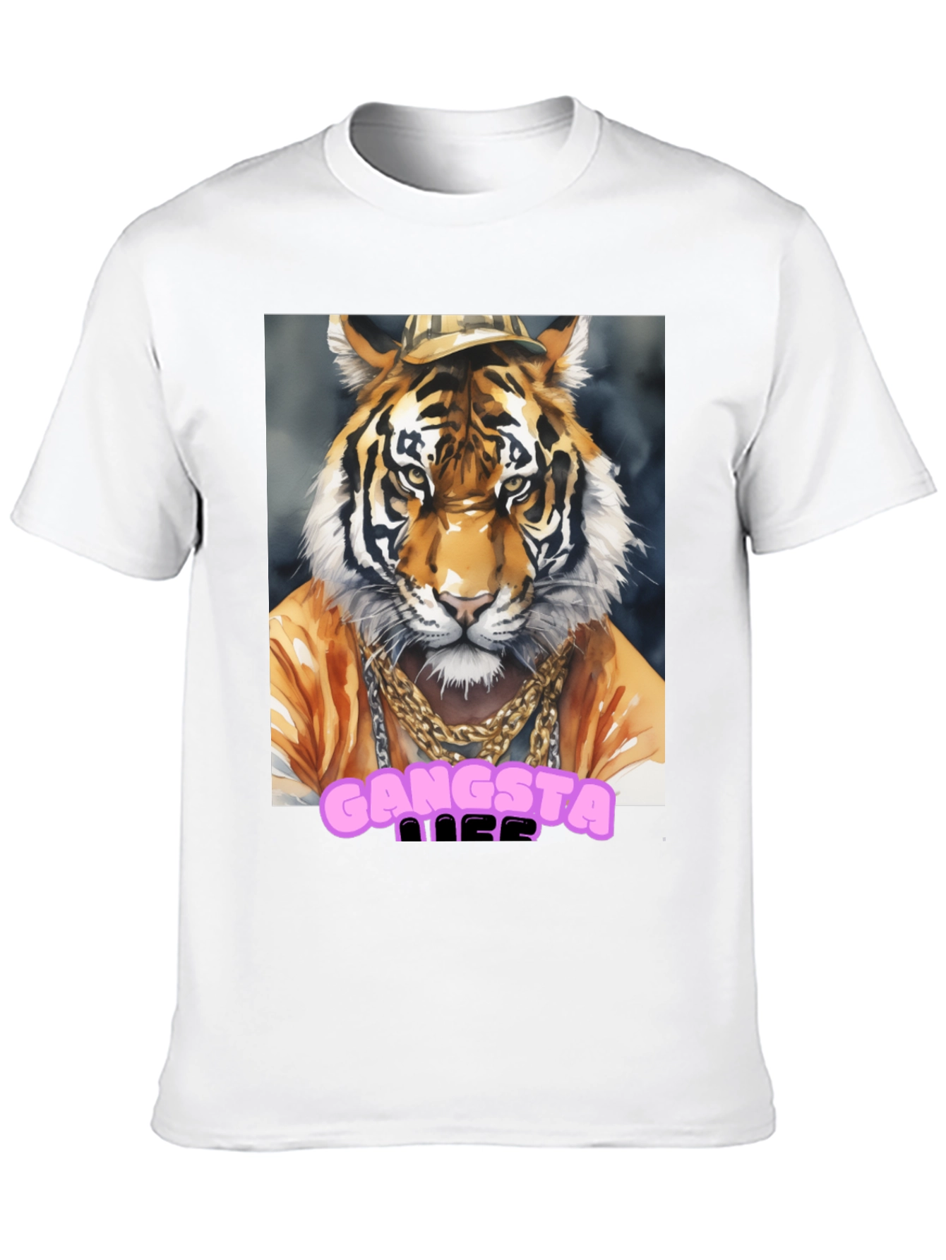 Gangsta Tiger Graphic Tee - Cool Animal Print T-Shirt