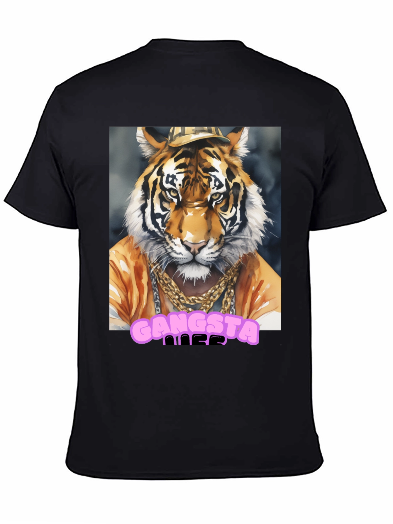 Gangsta Tiger Graphic Tee - Cool Animal Print T-Shirt