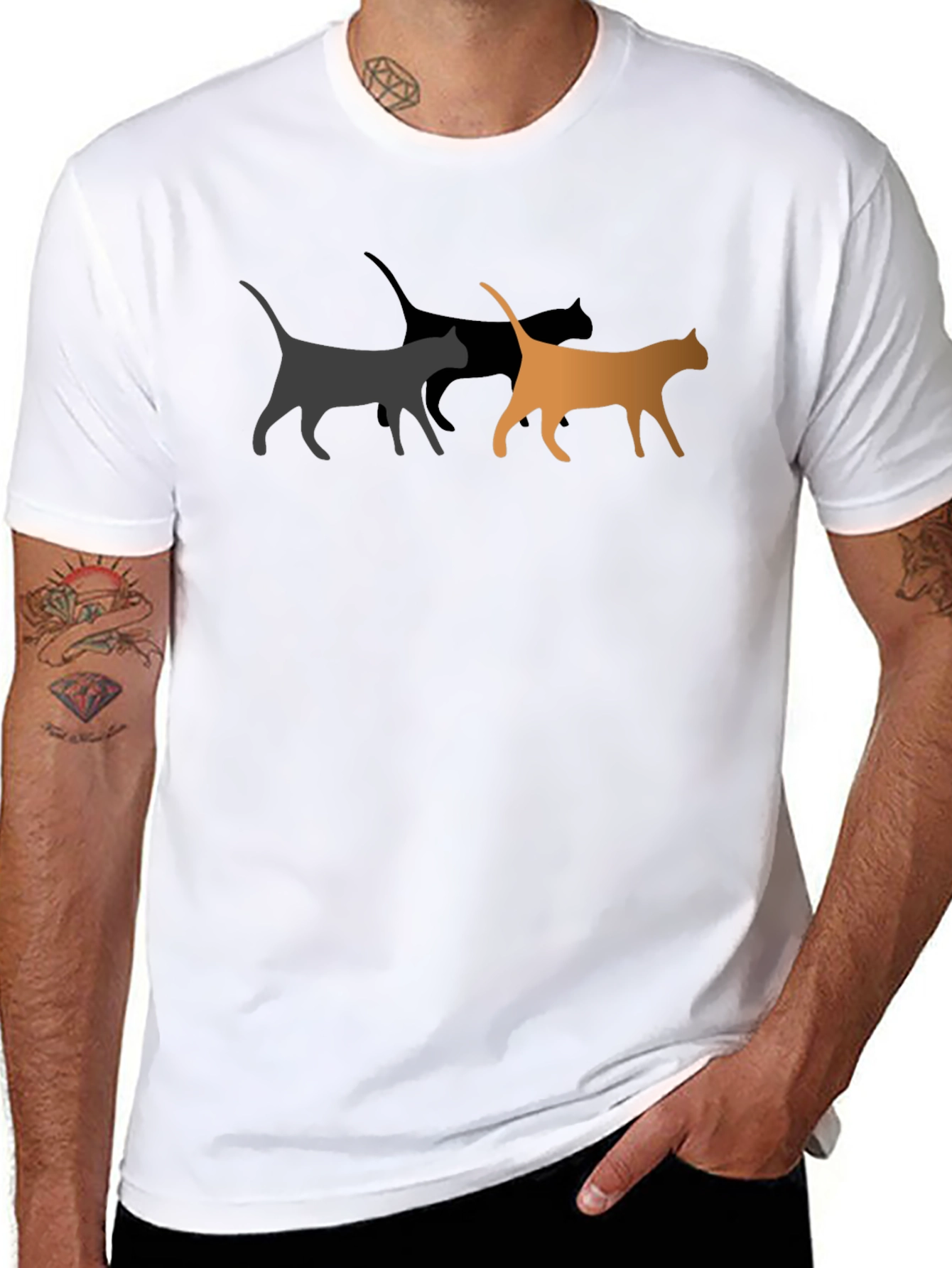 Cool Cat Graphic Tee - Black Unisex T-Shirt