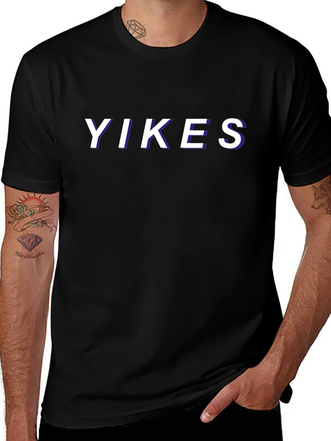 Yikes Graphic Tee - Trendy Black T-Shirt