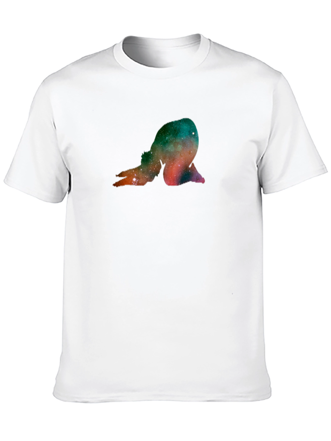 Cosmic Yoga Pose Graphic Black T-Shirt