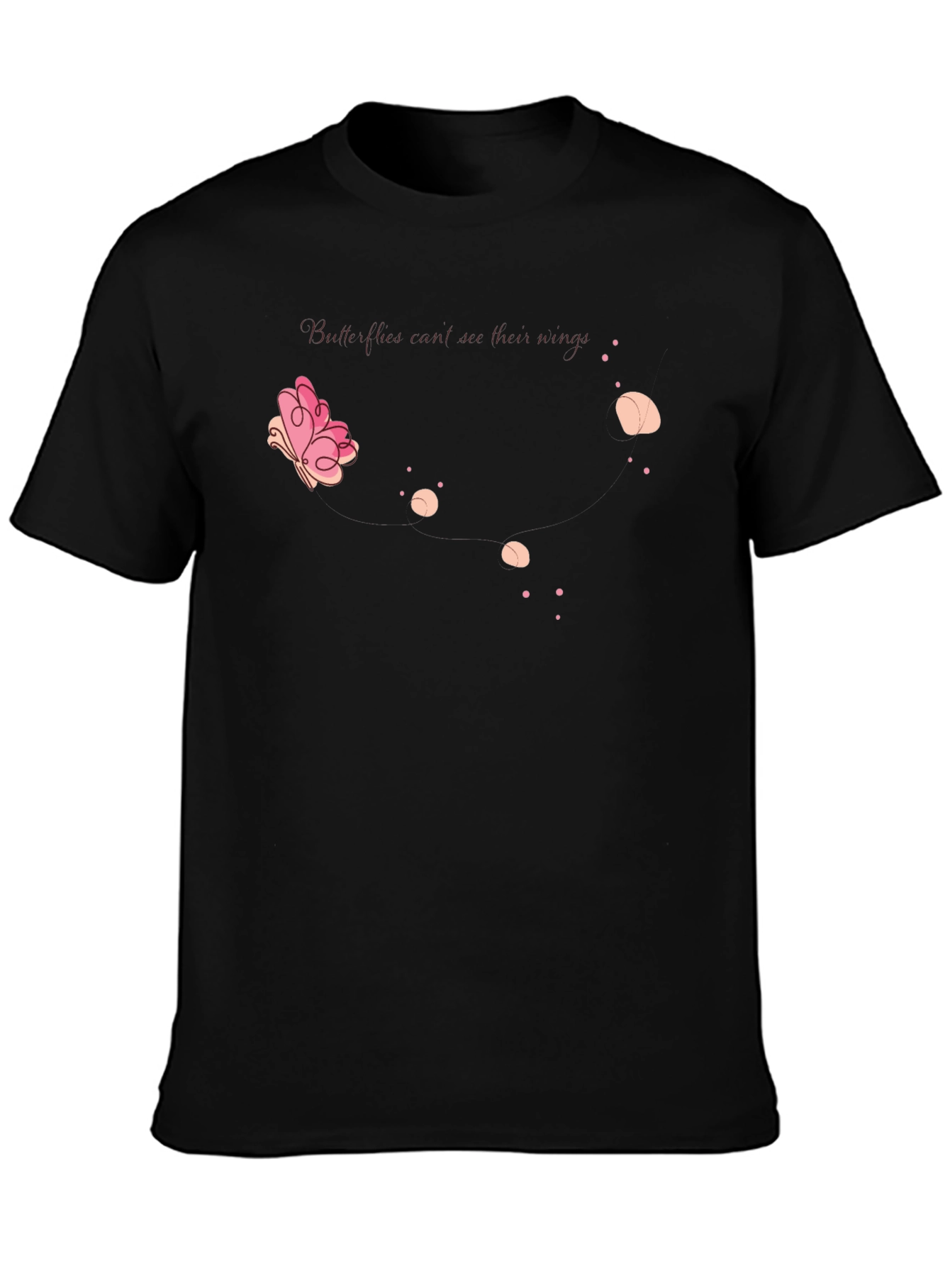 Butterfly Tea Party Black T-Shirt