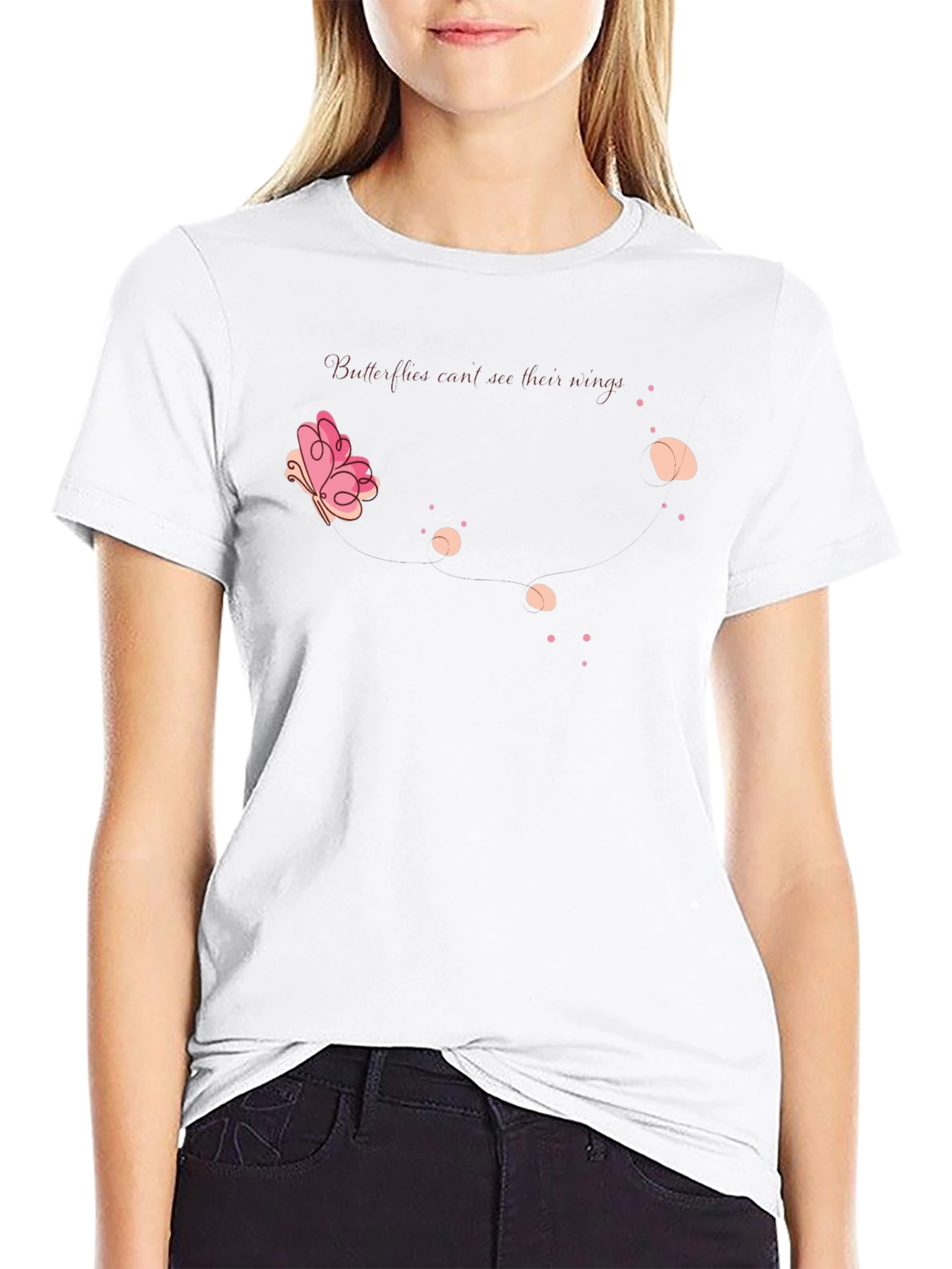 Butterfly Tea Party Black T-Shirt