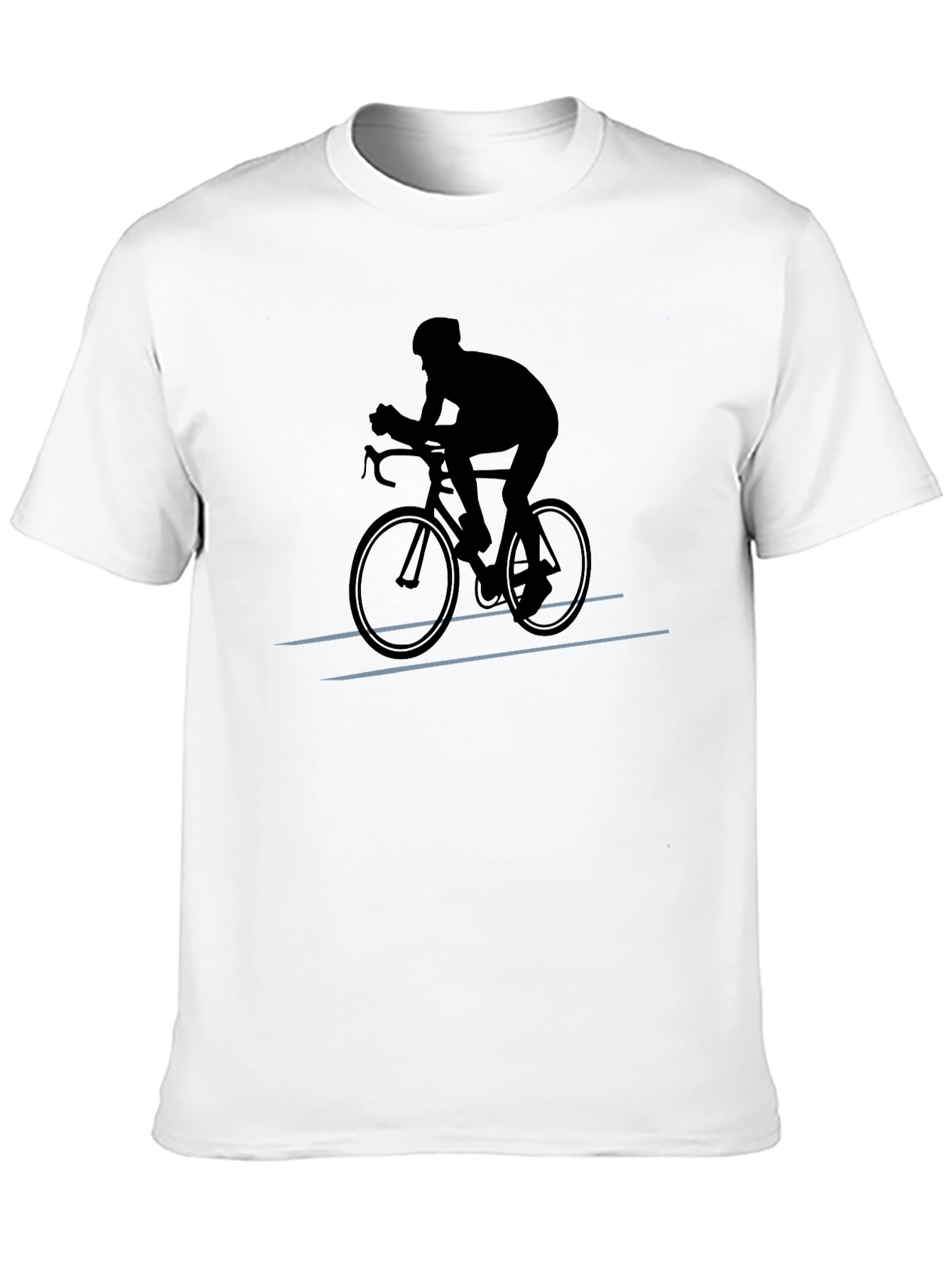 Cyclist Silhouette Graphic T-Shirt - Black