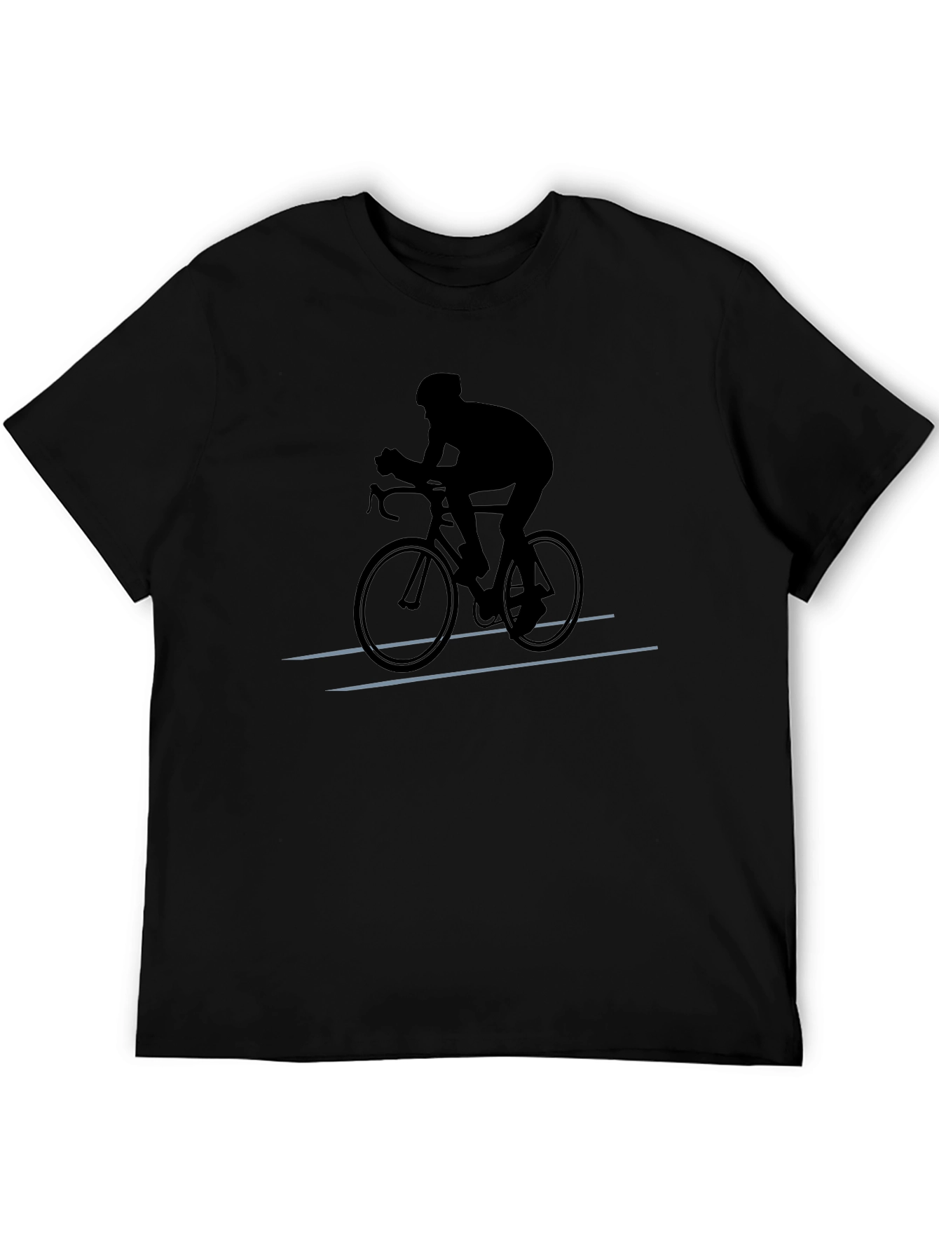 Cyclist Silhouette Graphic T-Shirt - Black