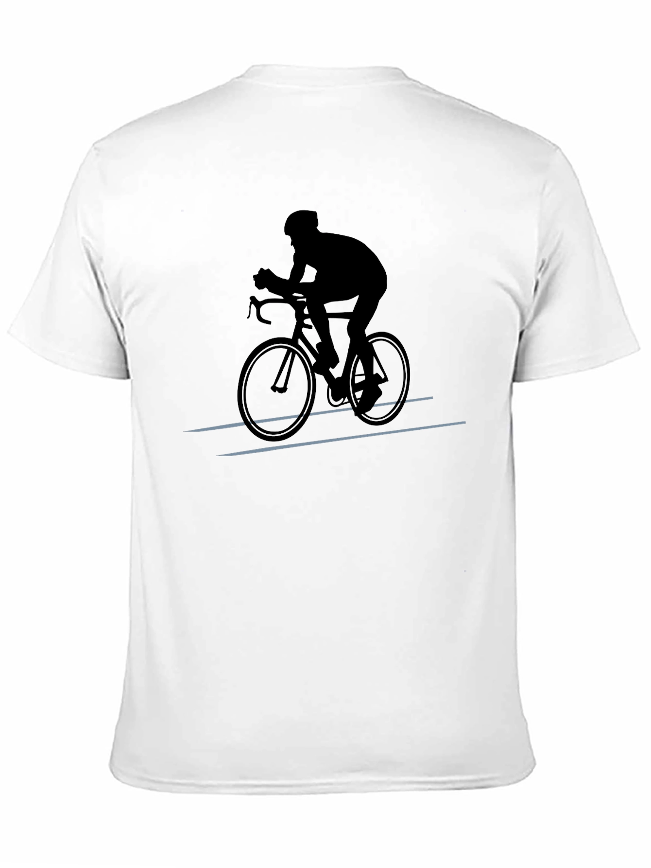Cyclist Silhouette Graphic T-Shirt - Black