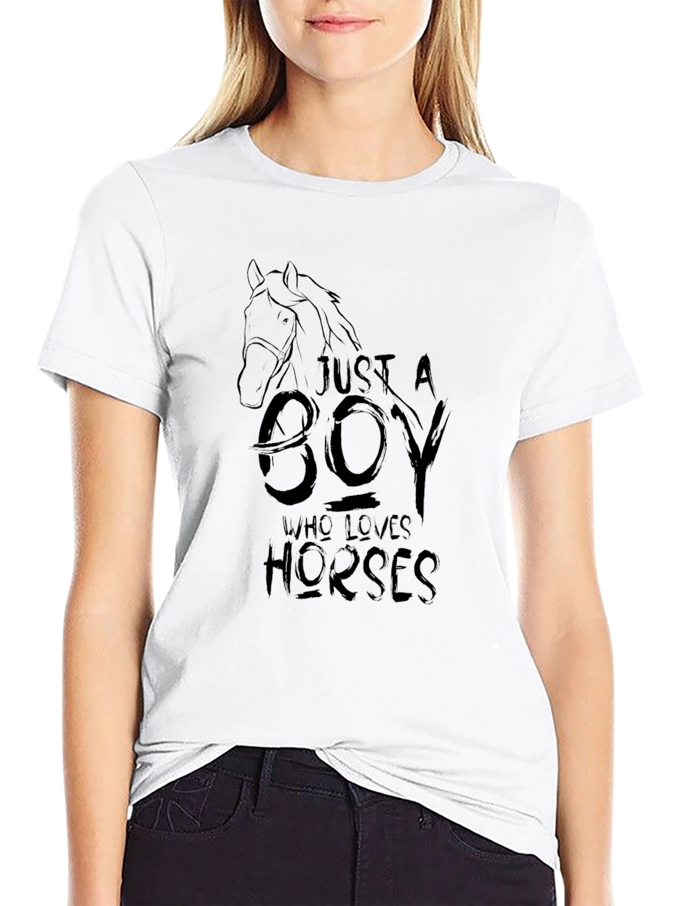 Just a Boy Who Loves Horses Graphic Tee