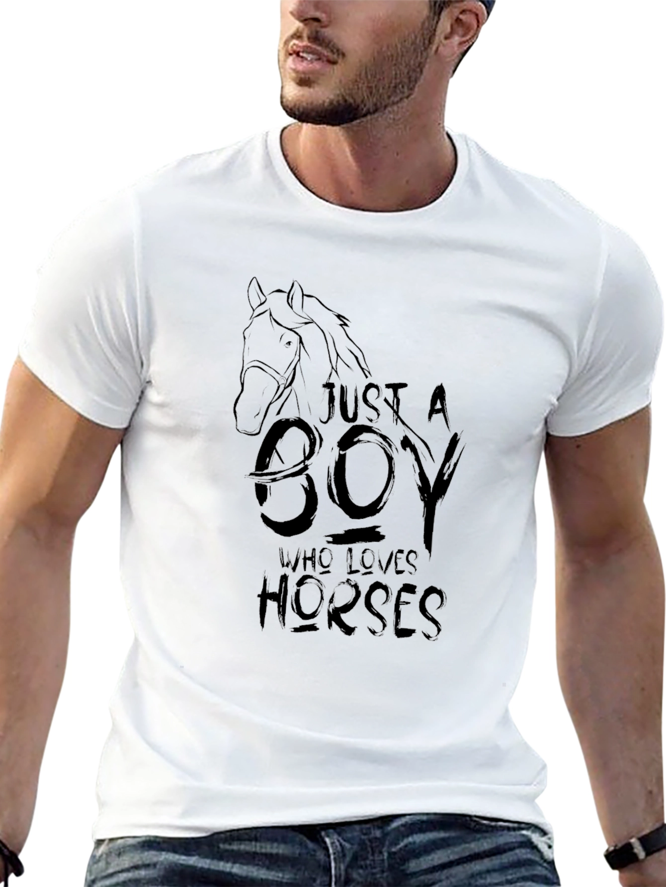 Just a Boy Who Loves Horses Graphic Tee