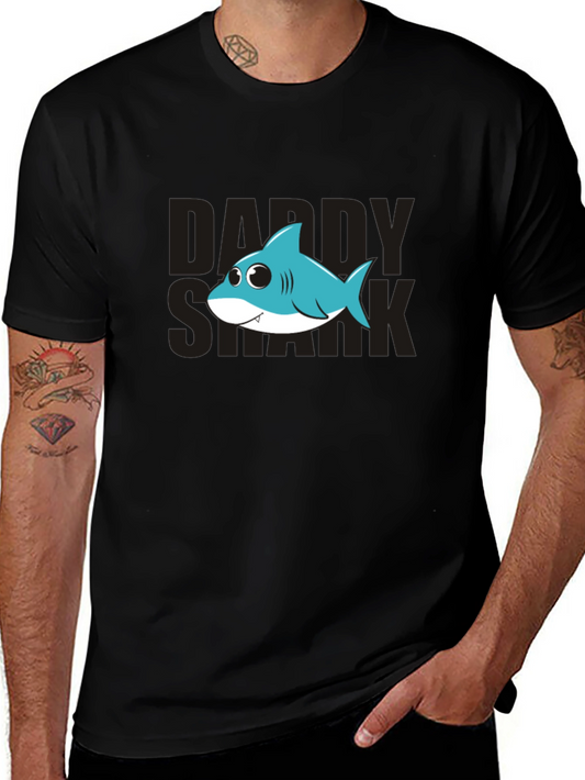 Daddy Shark Graphic Tee - Mens Black T-Shirt