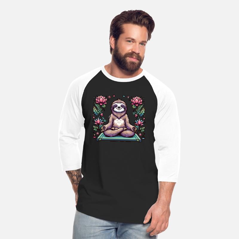 Peaceful Meditating Sloth with Lotus Blossoms