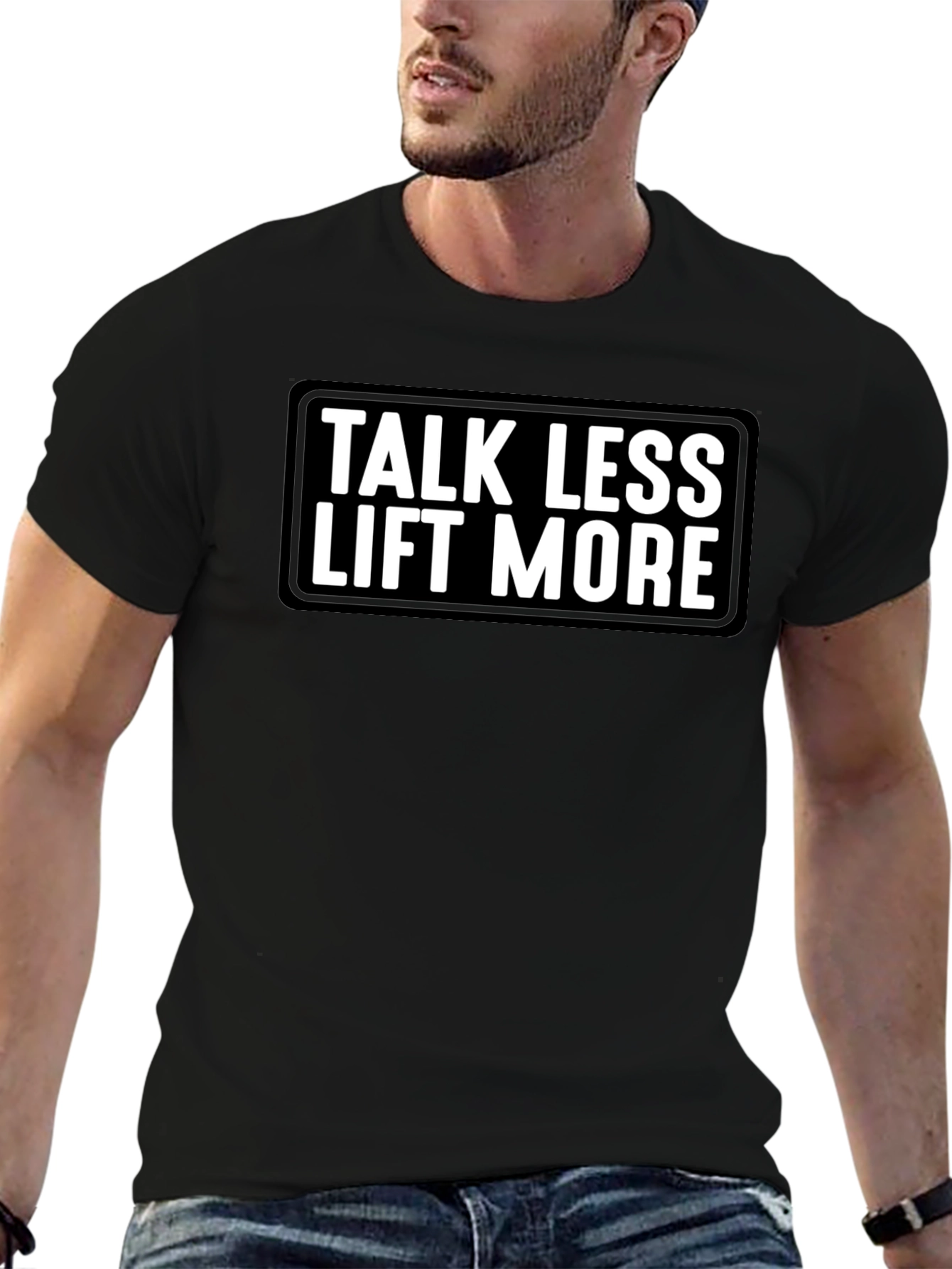 Talk Less Lift More Graphic Tee - Black
