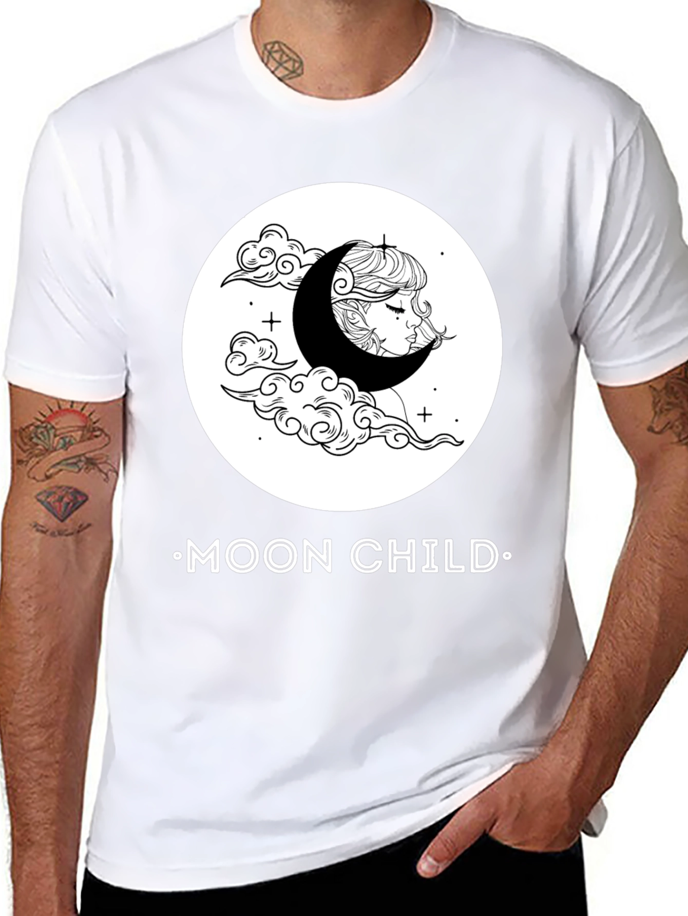 Moon Child Graphic T-Shirt - Unisex Black Tee