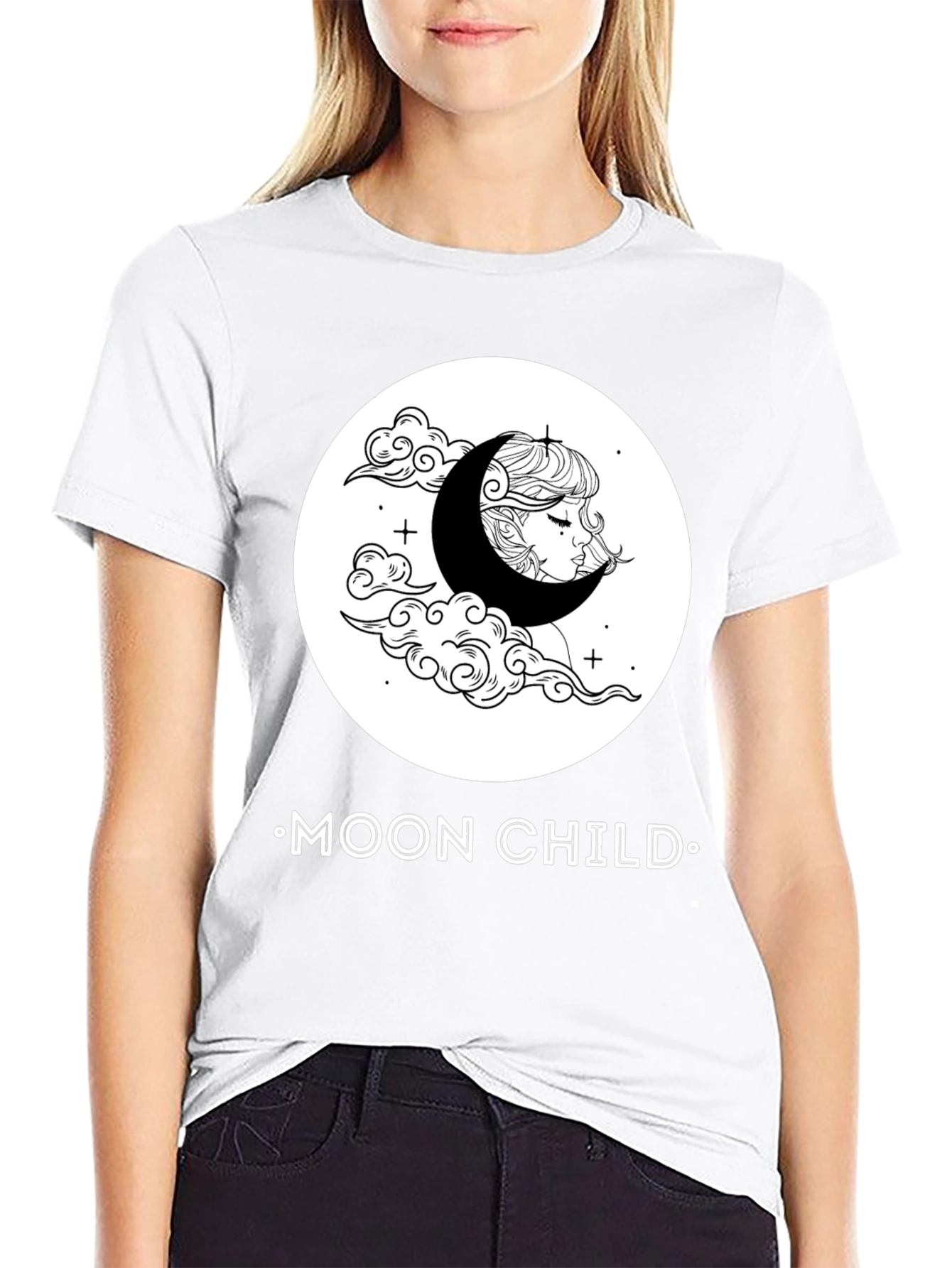 Moon Child Graphic T-Shirt - Unisex Black Tee