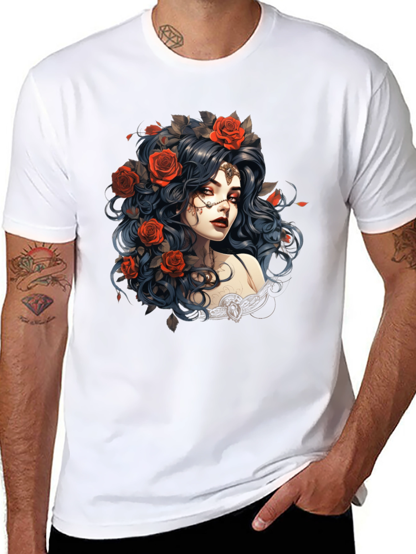Gothic Rose Queen Graphic T-Shirt