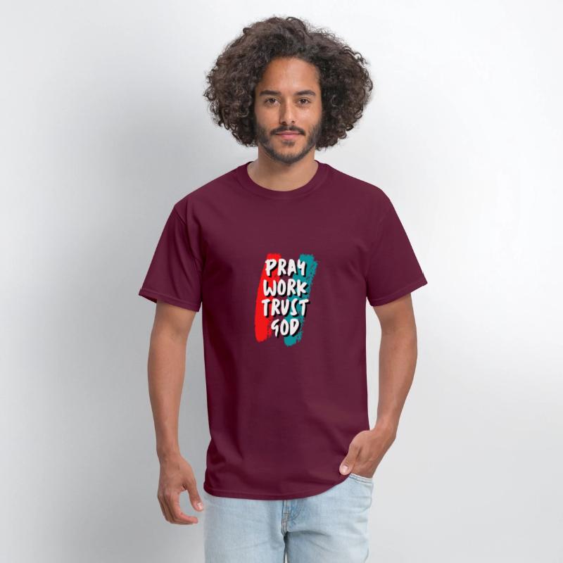 Pray work trust god inspirational quote t shirt