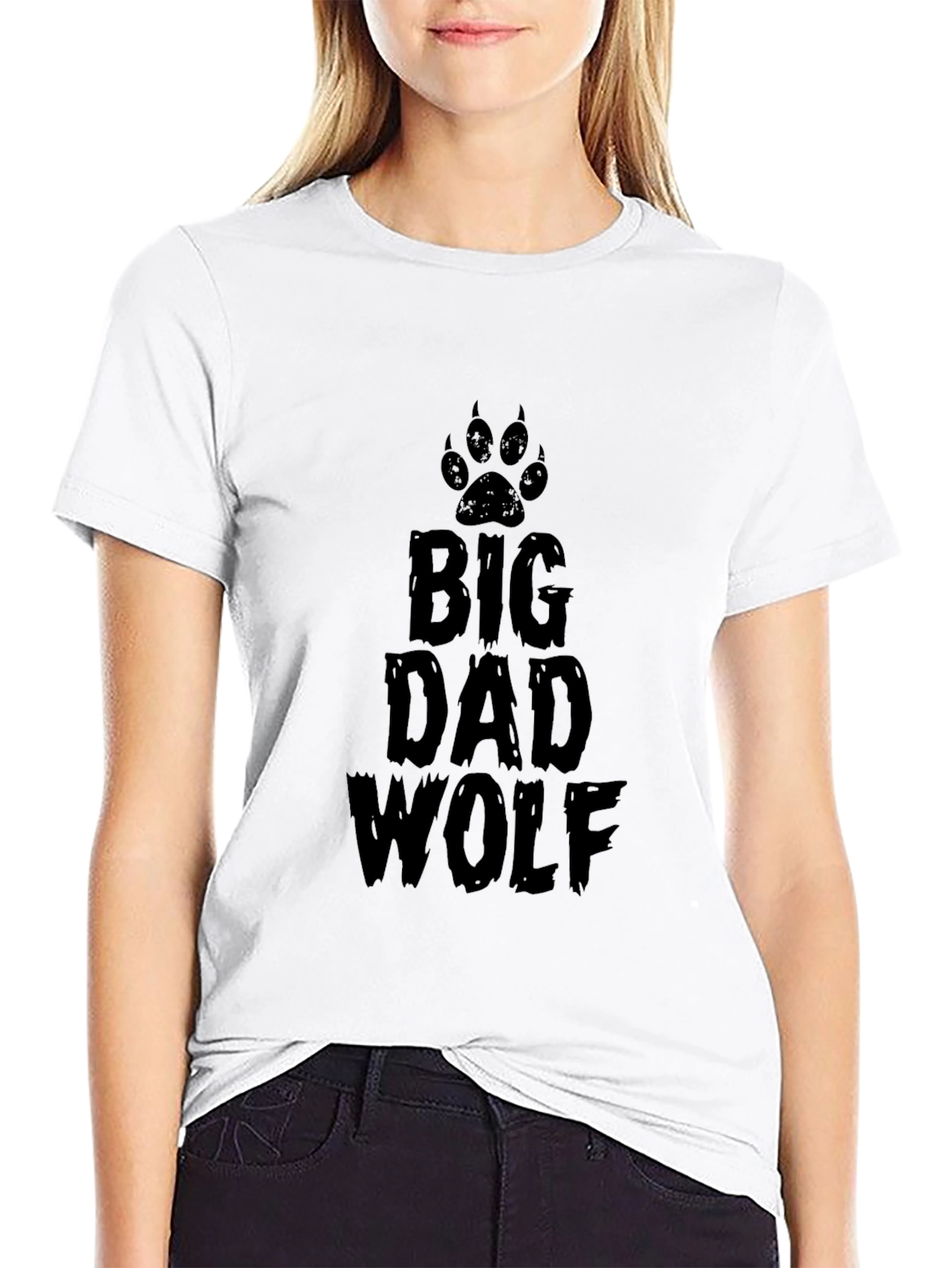 Big Dad Wolf Graphic Print T-Shirt