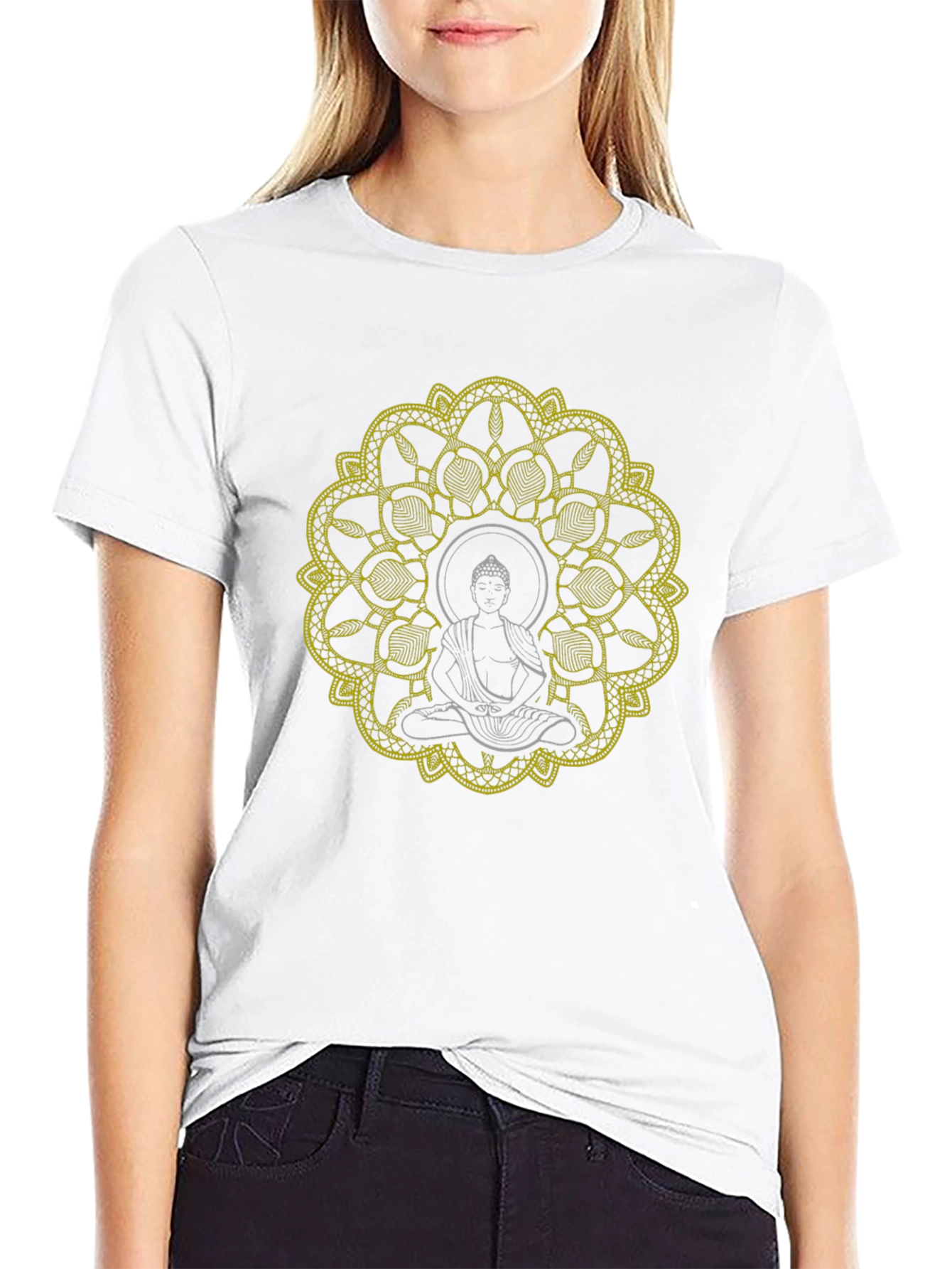 Buddha Mandala Graphic T-Shirt - Black