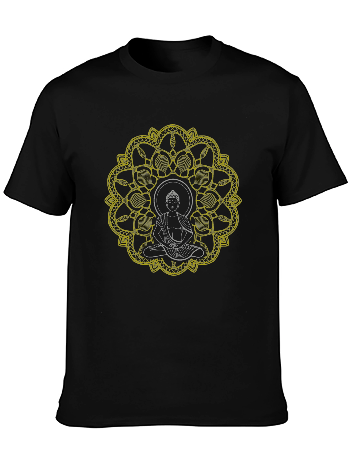 Buddha Mandala Graphic T-Shirt - Black
